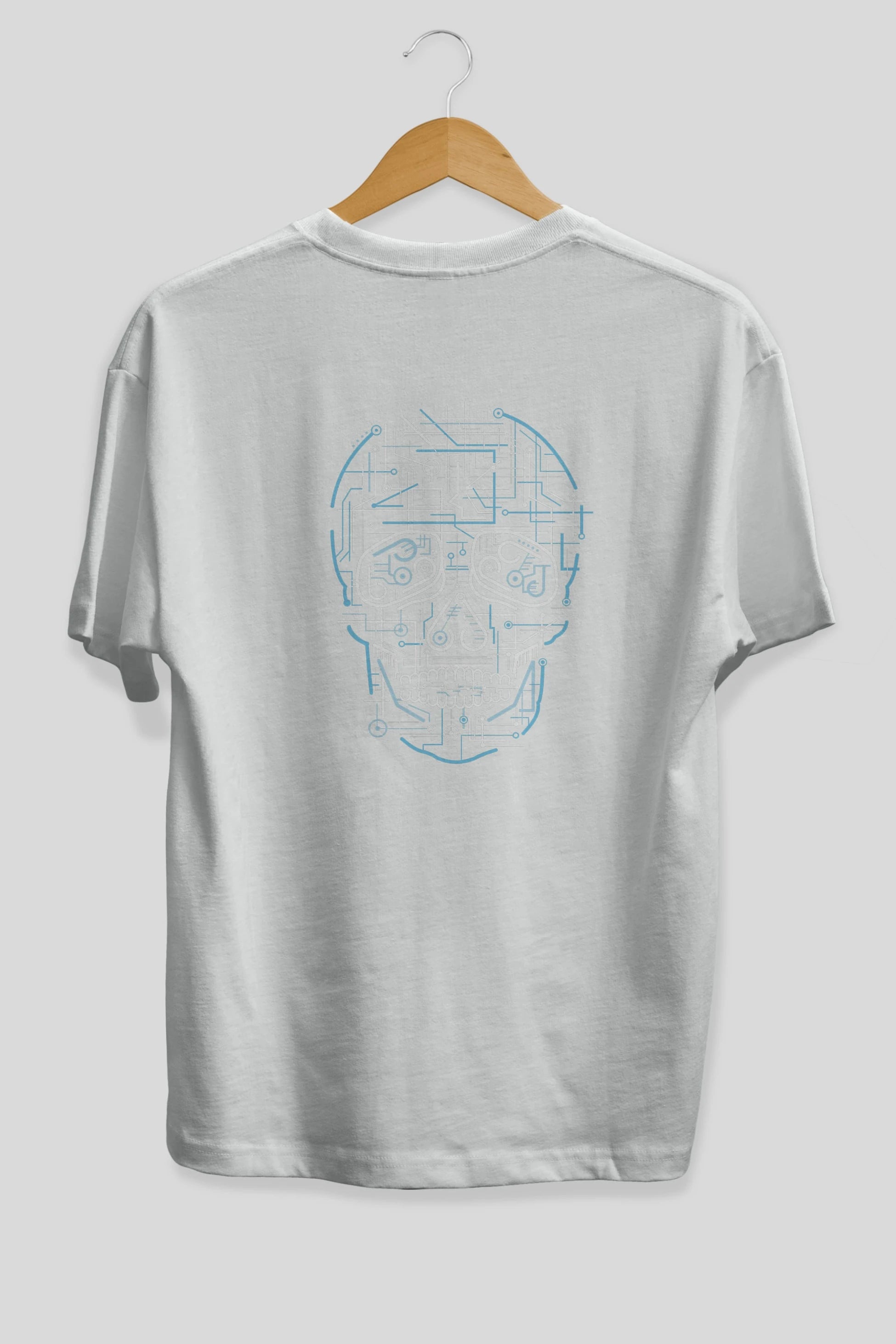 Electric Skull Arka Baskılı Oversize t-shirt %100 pamuk Erkek Kadın Unisex