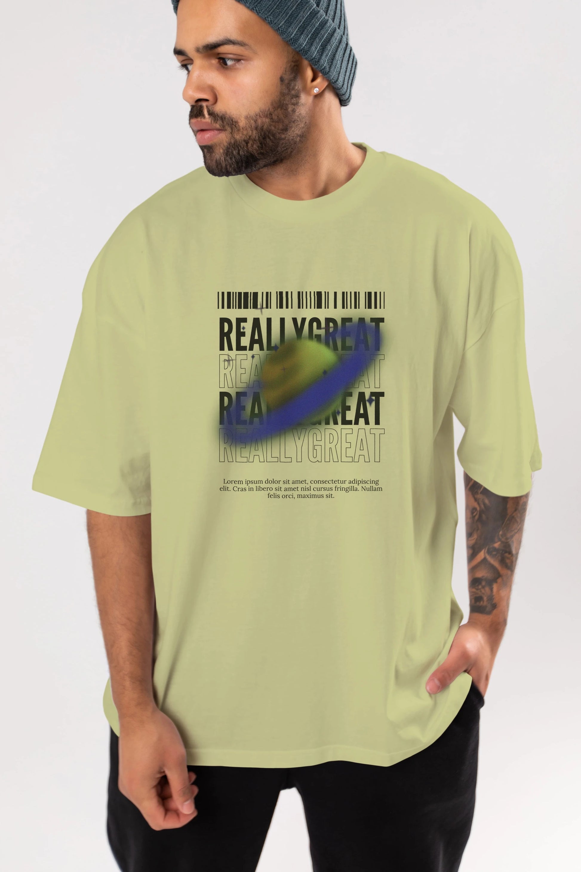 Really Great 2 Yazılı Ön Baskılı Oversize t-shirt Erkek Kadın Unisex