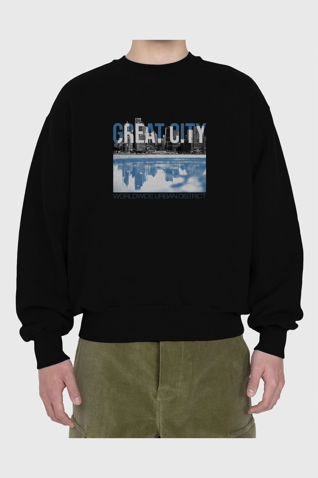 Great City Ön Baskılı Oversize Sweatshirt Erkek Kadın Unisex