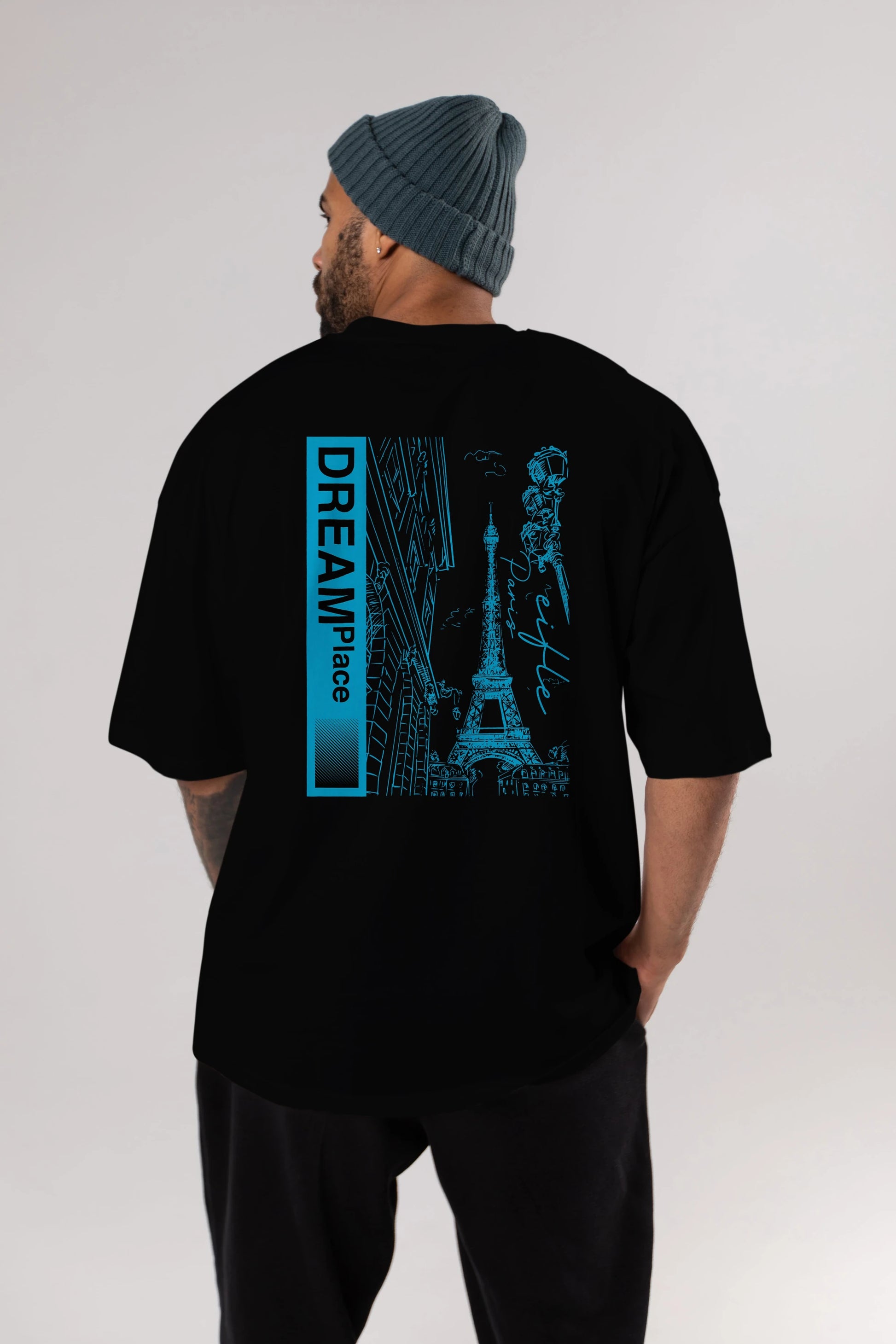 Dream Place Arka Baskılı Oversize t-shirt Erkek Kadın Unisex