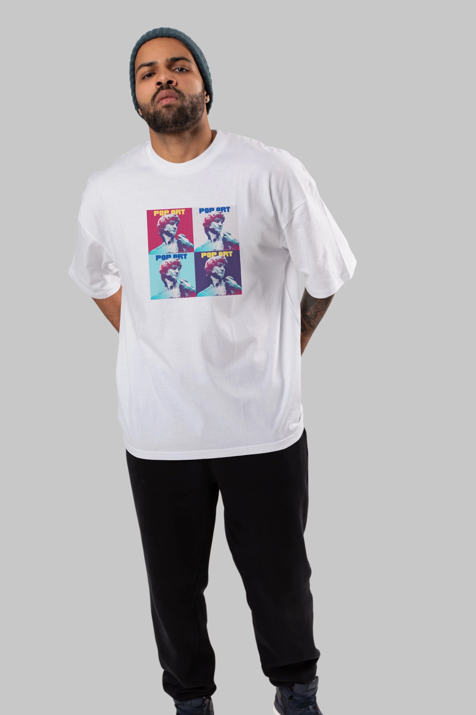 Creative Pop Art Ön Baskılı Oversize t-shirt Erkek Kadın Unisex