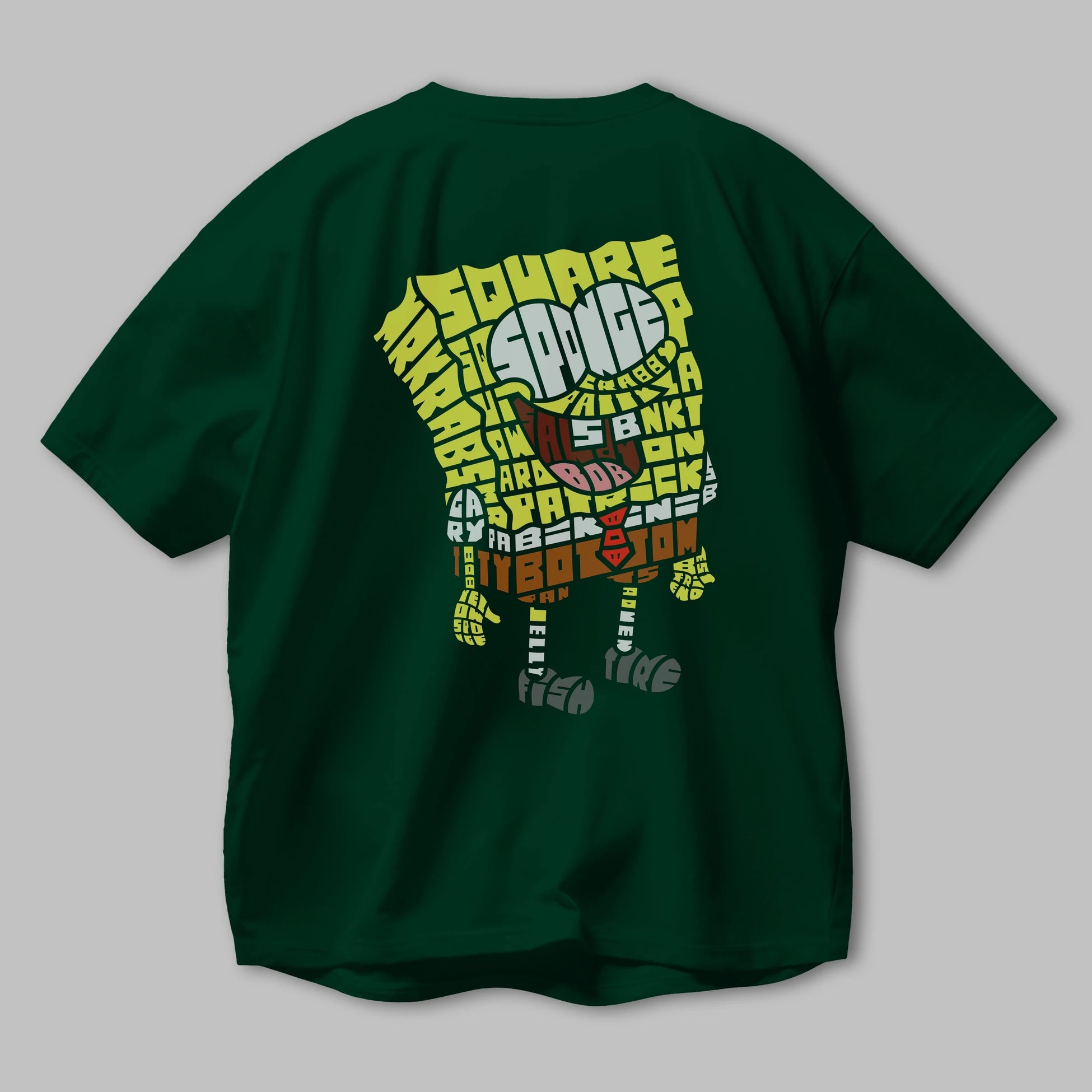 Yellow Sponge Arka Baskılı Oversize t-shirt %100 pamuk Erkek Kadın Unisex