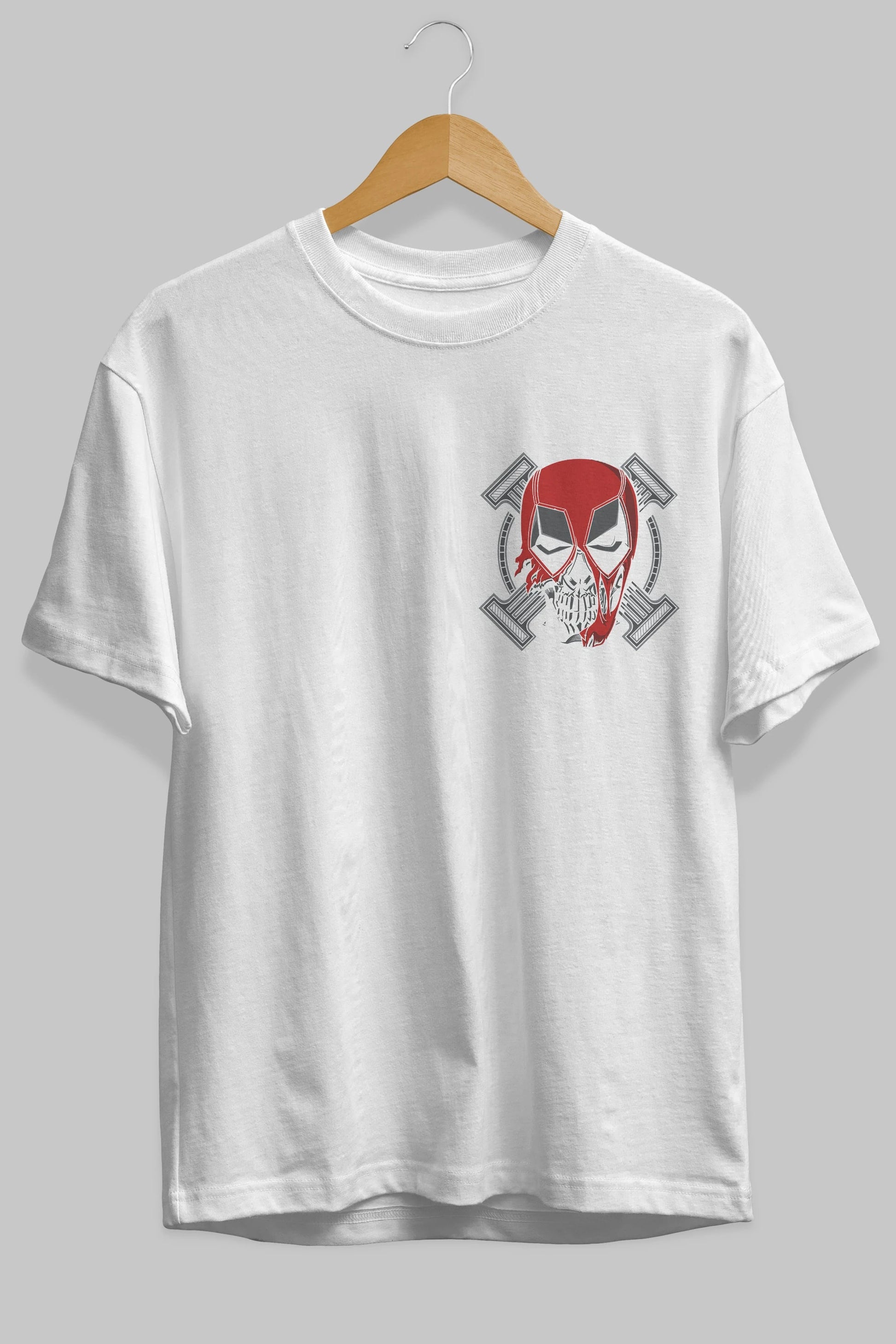 Deadpool (7) Ön Sol Baskılı Oversize t-shirt Erkek Kadın Unisex %100 Pamuk Bisiklet Yaka tişort