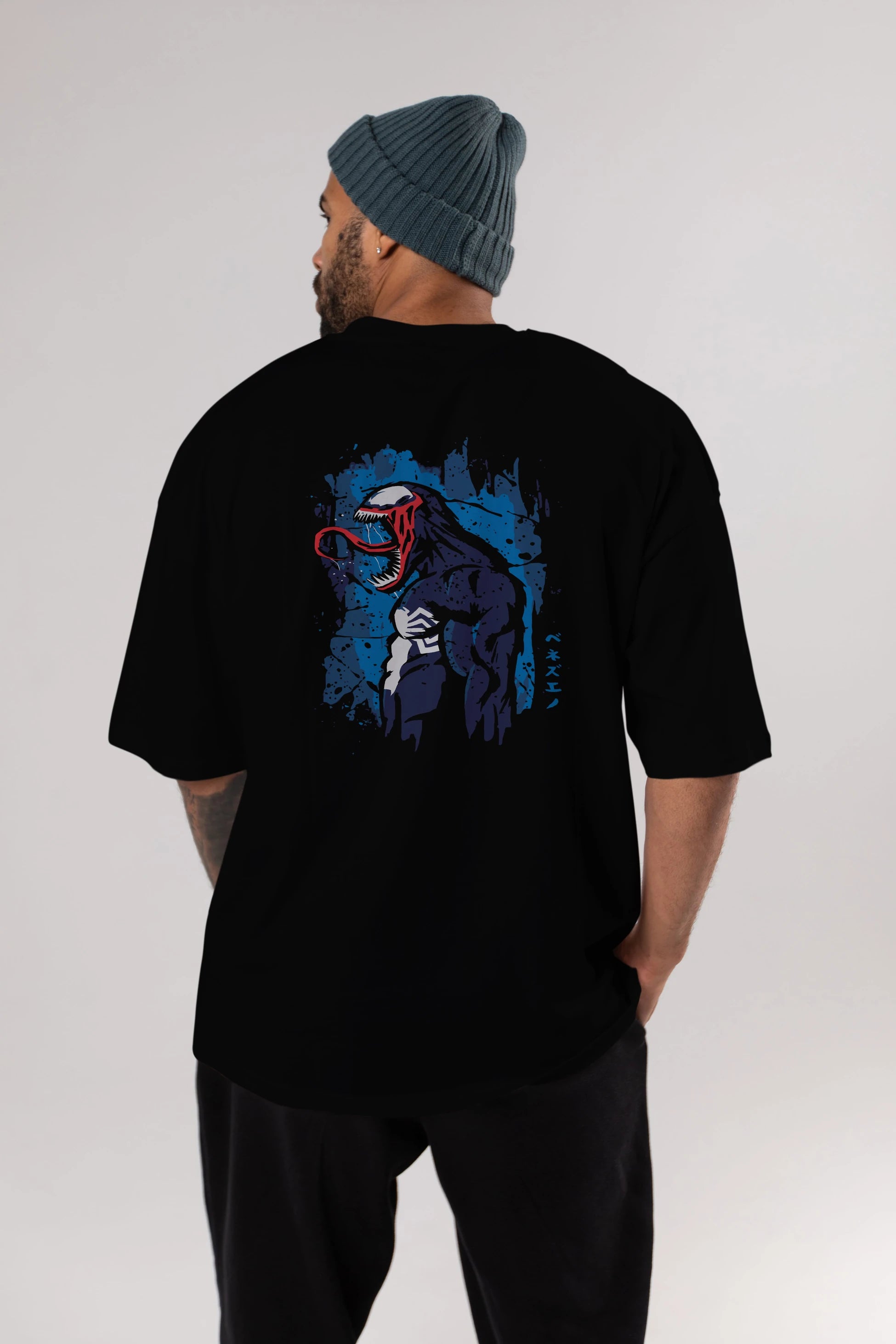Venom (24) Arka Baskılı Oversize t-shirt Erkek Kadın Unisex %100 Pamuk Bisiklet Yaka tişort