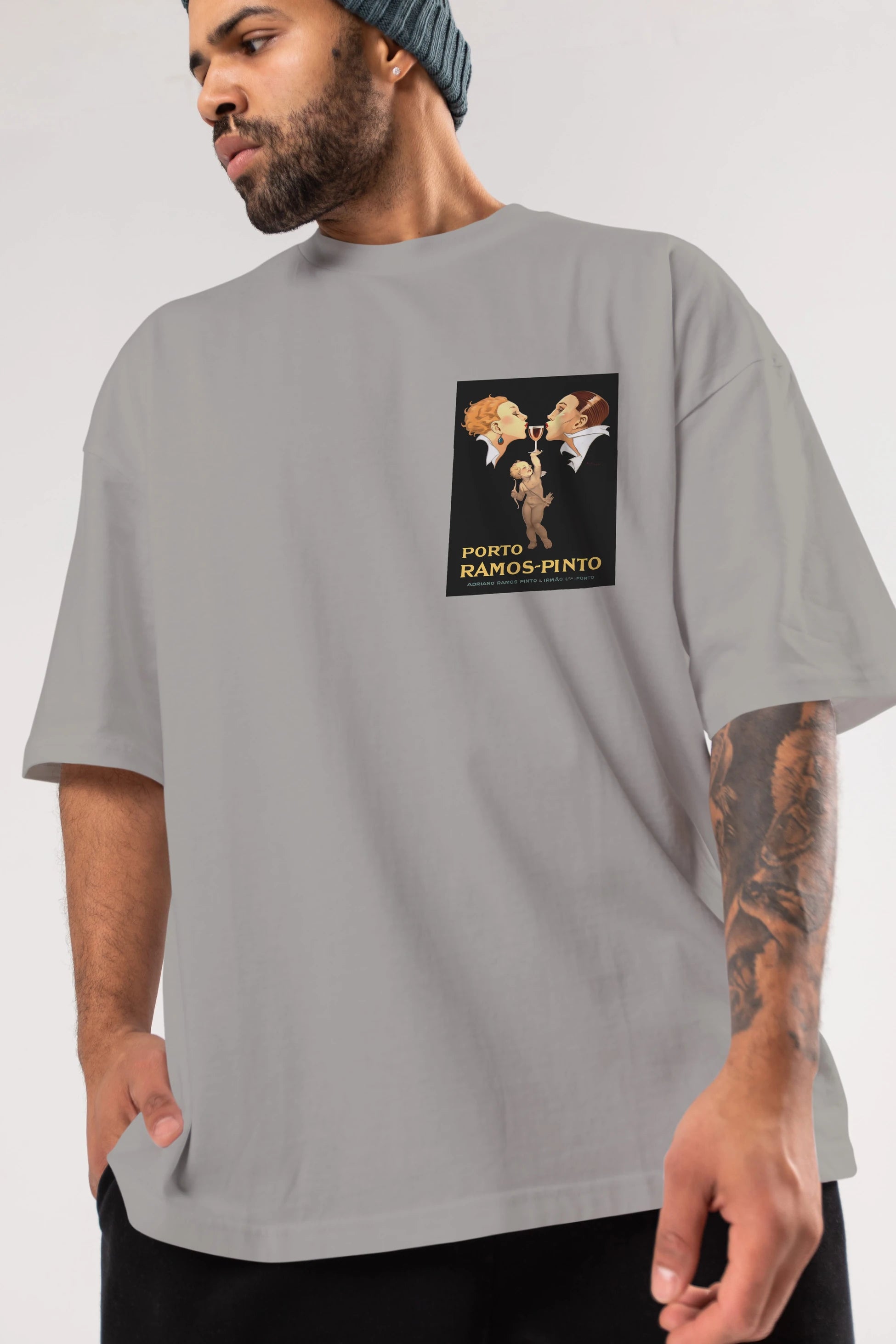 Porto Ramos Pinto Ön Sol Baskılı Oversize t-shirt Erkek Kadın Unisex %100 Pamuk Bisiklet Yaka tişort