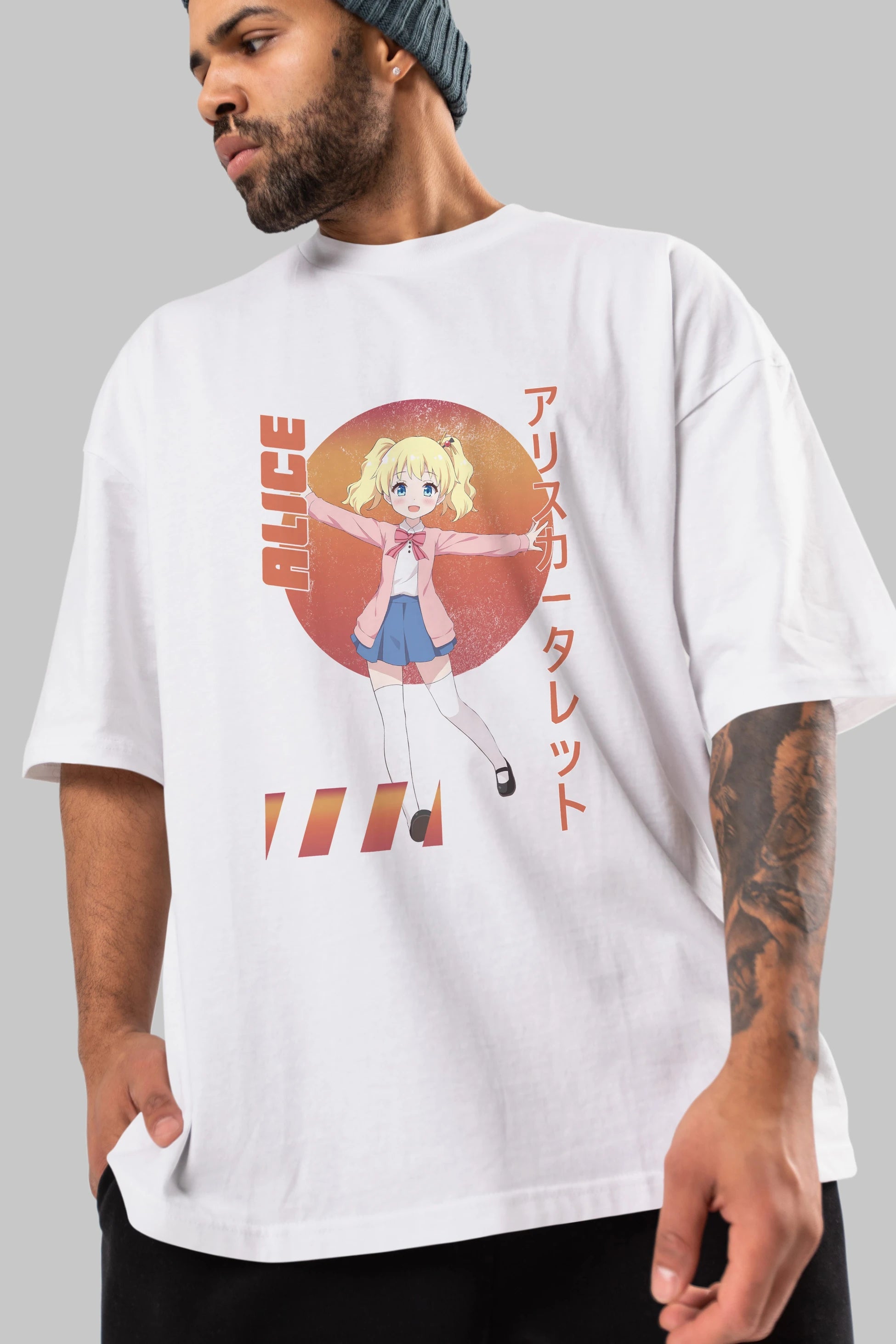 Alice Cartelet 15 Anime Ön Baskılı Oversize t-shirt %100 pamuk Erkek Kadın Unisex