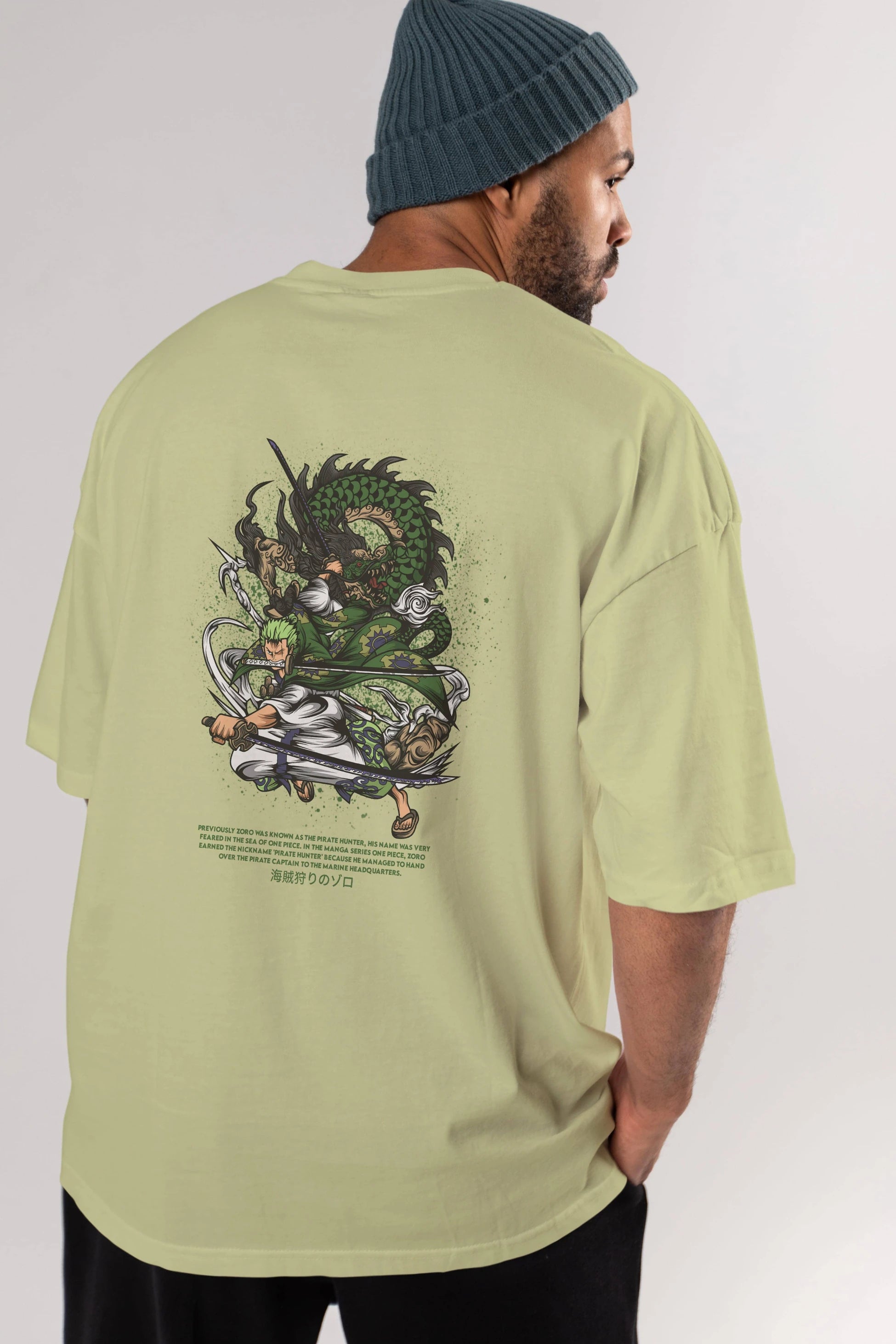 Zoro Anime Arka Baskılı Oversize t-shirt Erkek Kadın Unisex