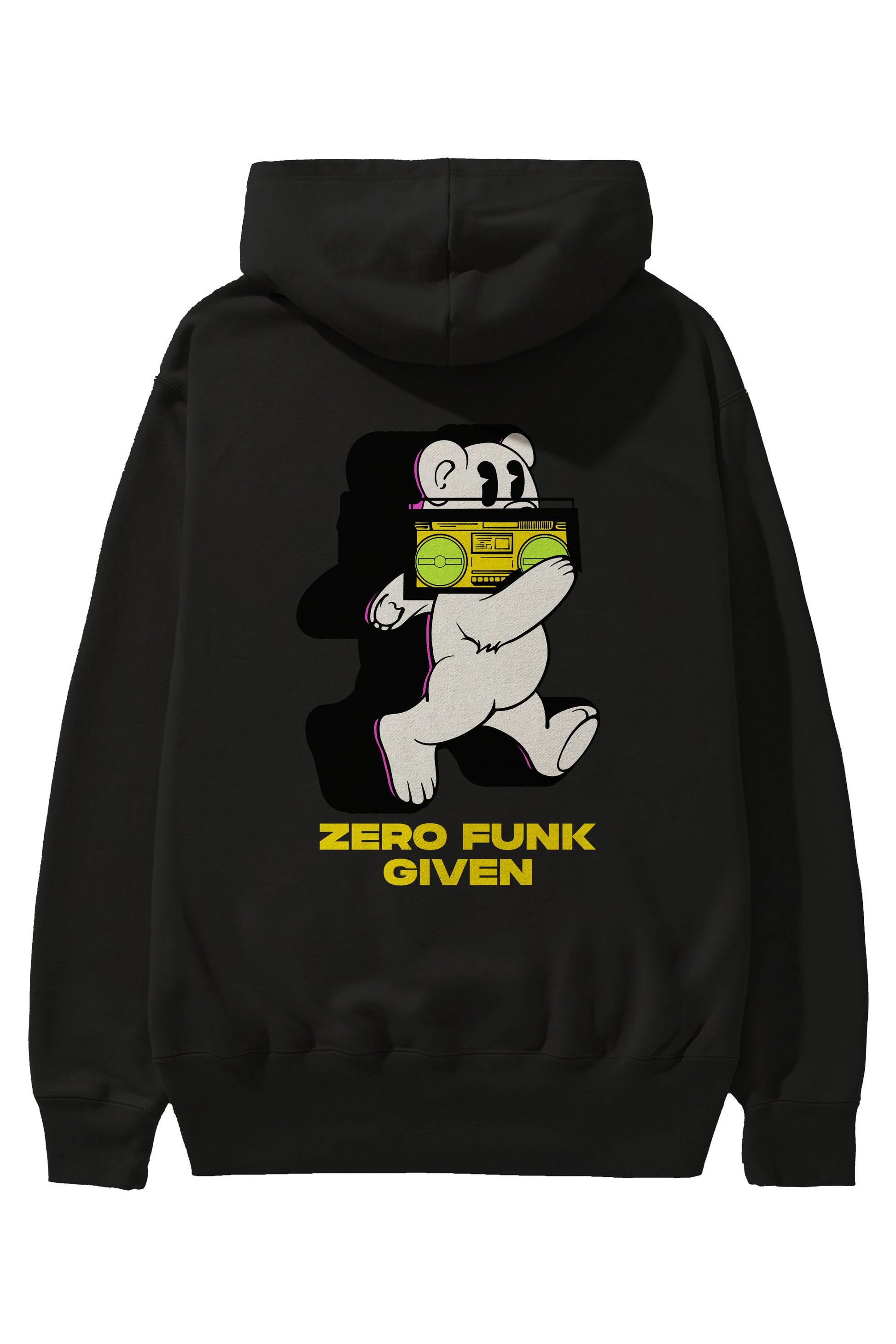 Zero Funk Given Bear Arka Baskılı Hoodie Oversize Kapüşonlu Sweatshirt Erkek Kadın Unisex