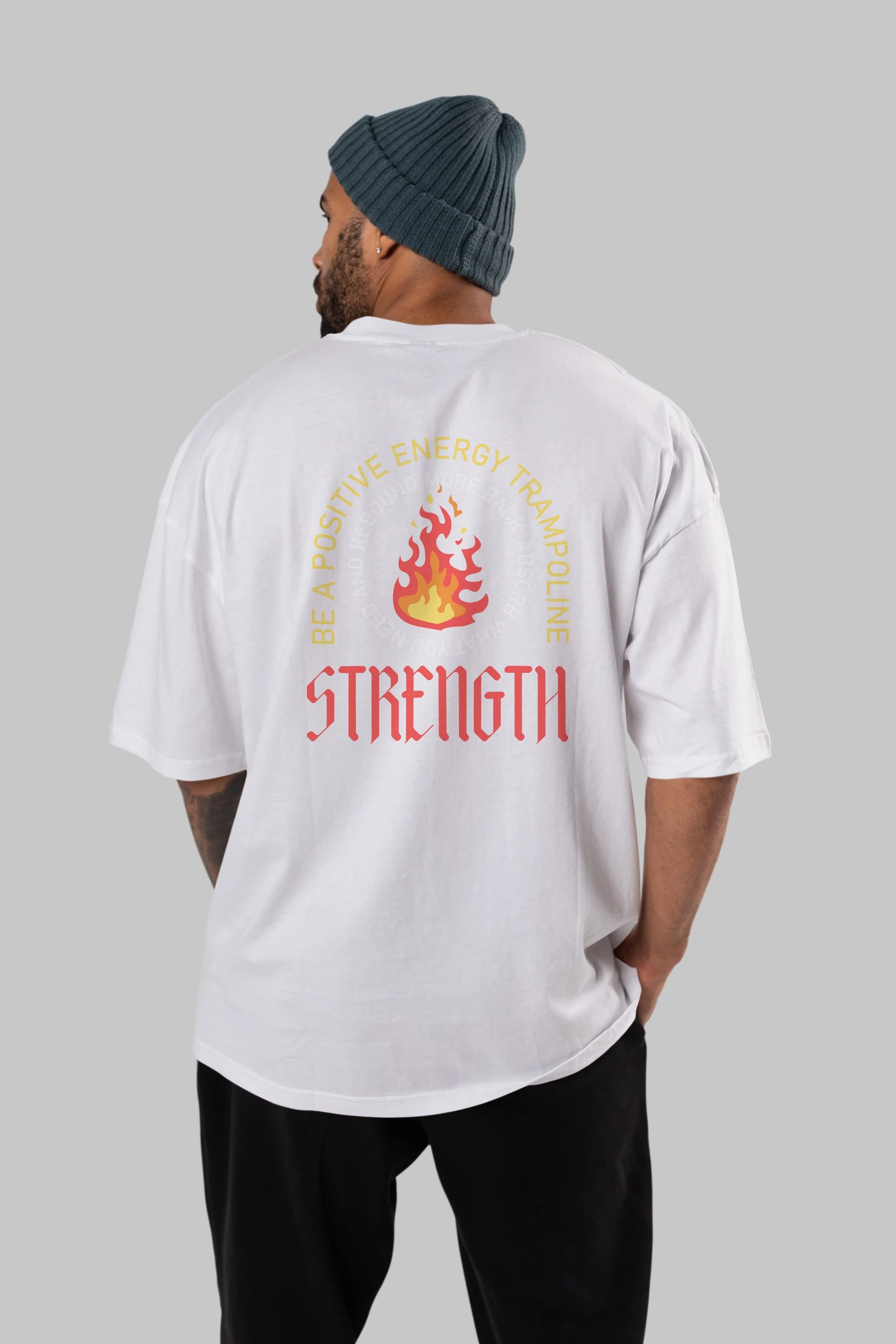 Positive Energy Arka Baskılı Oversize t-shirt Erkek Kadın Unisex