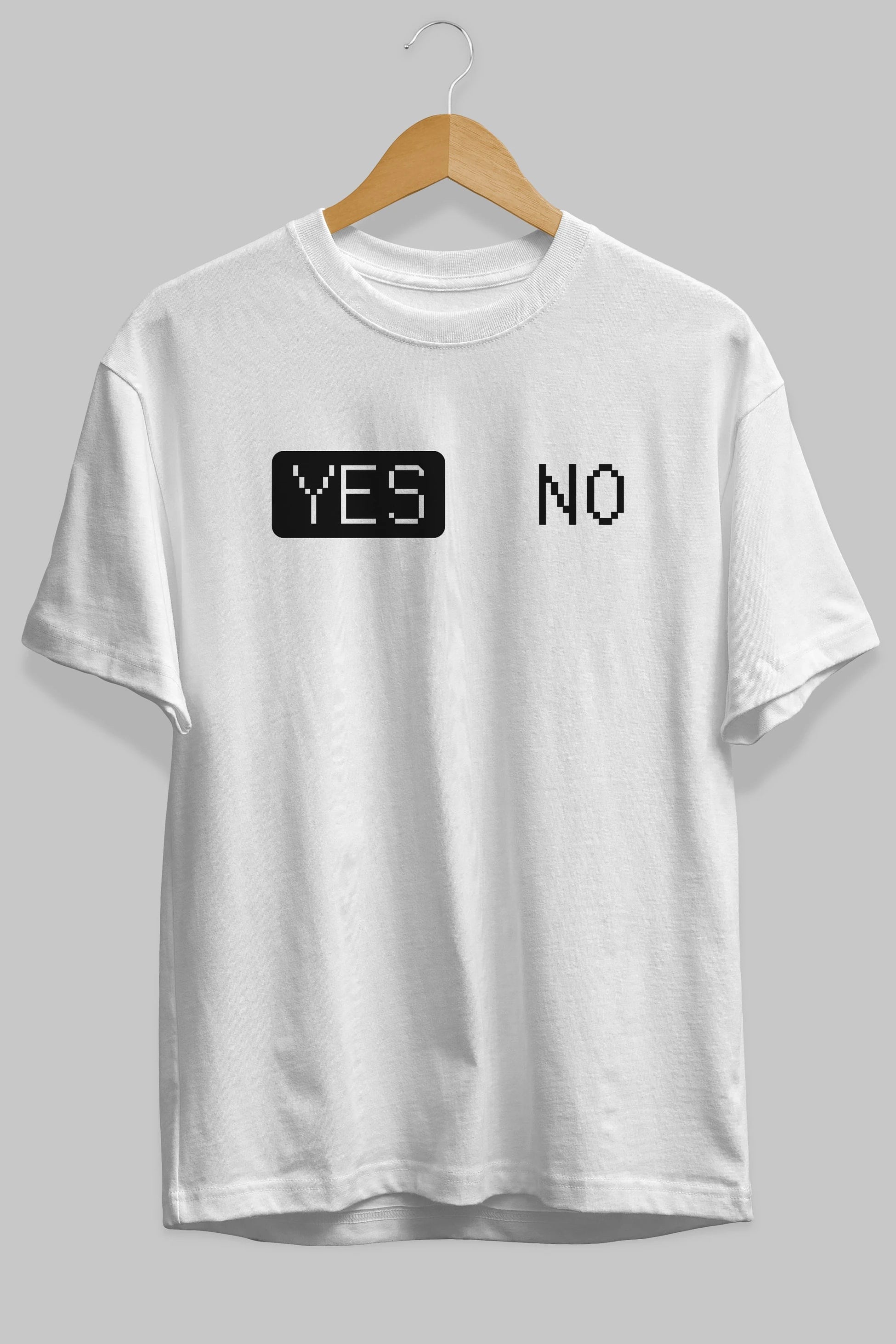 Yes No Ön Baskılı Oversize t-shirt %100 pamuk Erkek Kadın Unisex