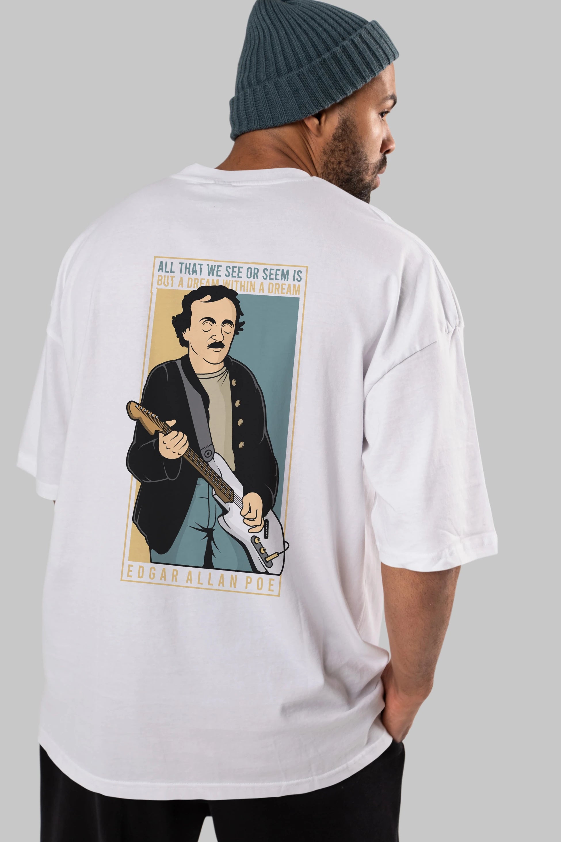 Edgar Alan Cobain Arka Baskılı Oversize t-shirt Erkek Kadın Unisex %100 Pamuk tişort