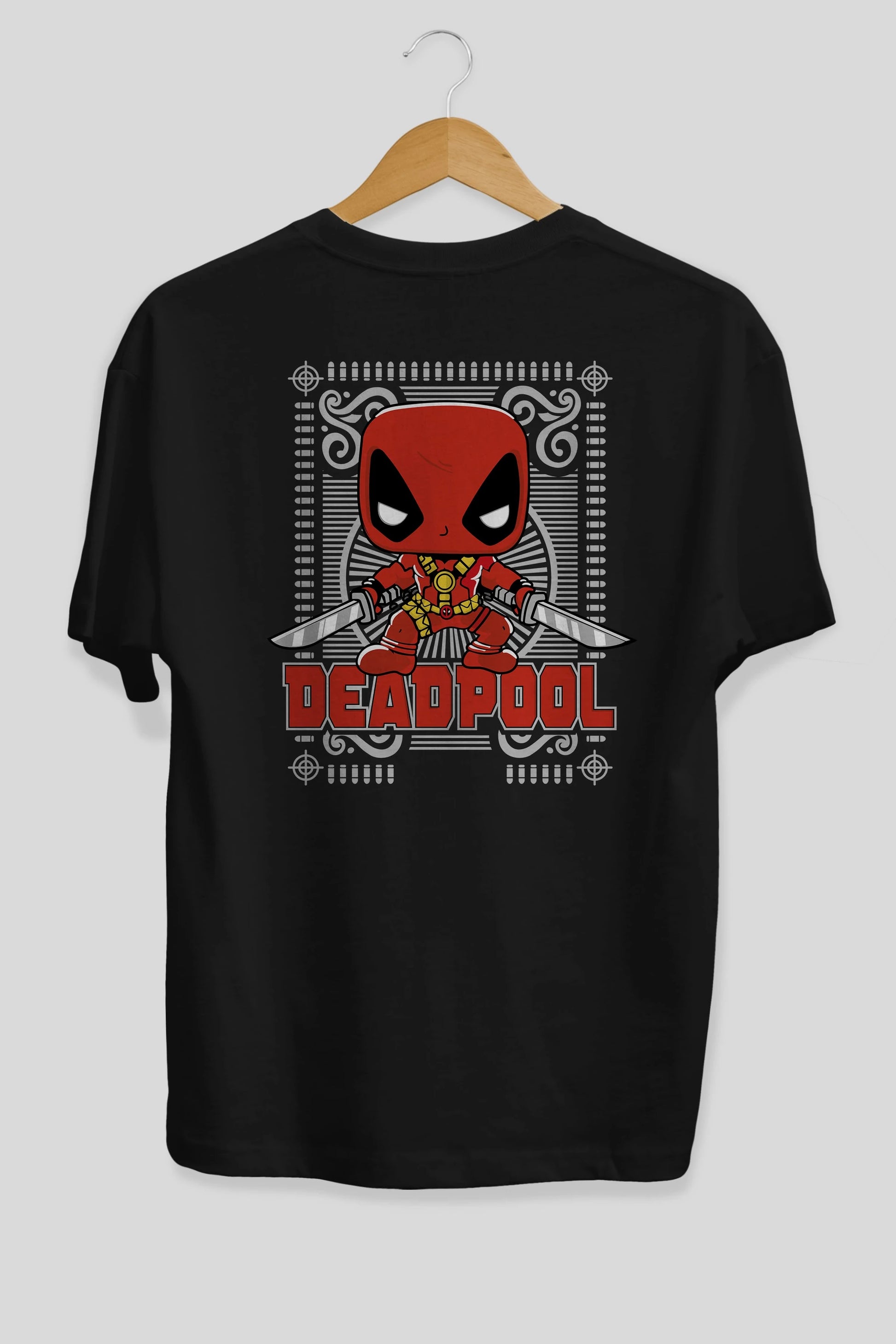 Deadpool (17) Arka Baskılı Oversize t-shirt Erkek Kadın Unisex %100 Pamuk Bisiklet Yaka tişort