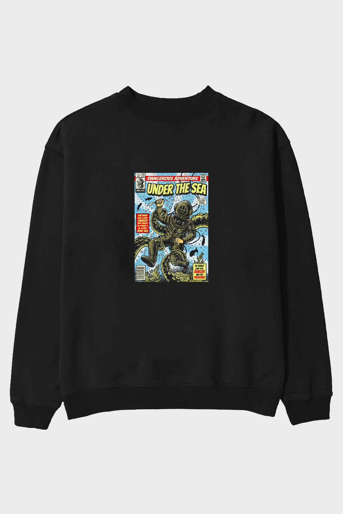 Under The Sea Ön Baskılı Oversize Sweatshirt Erkek Kadın Unisex