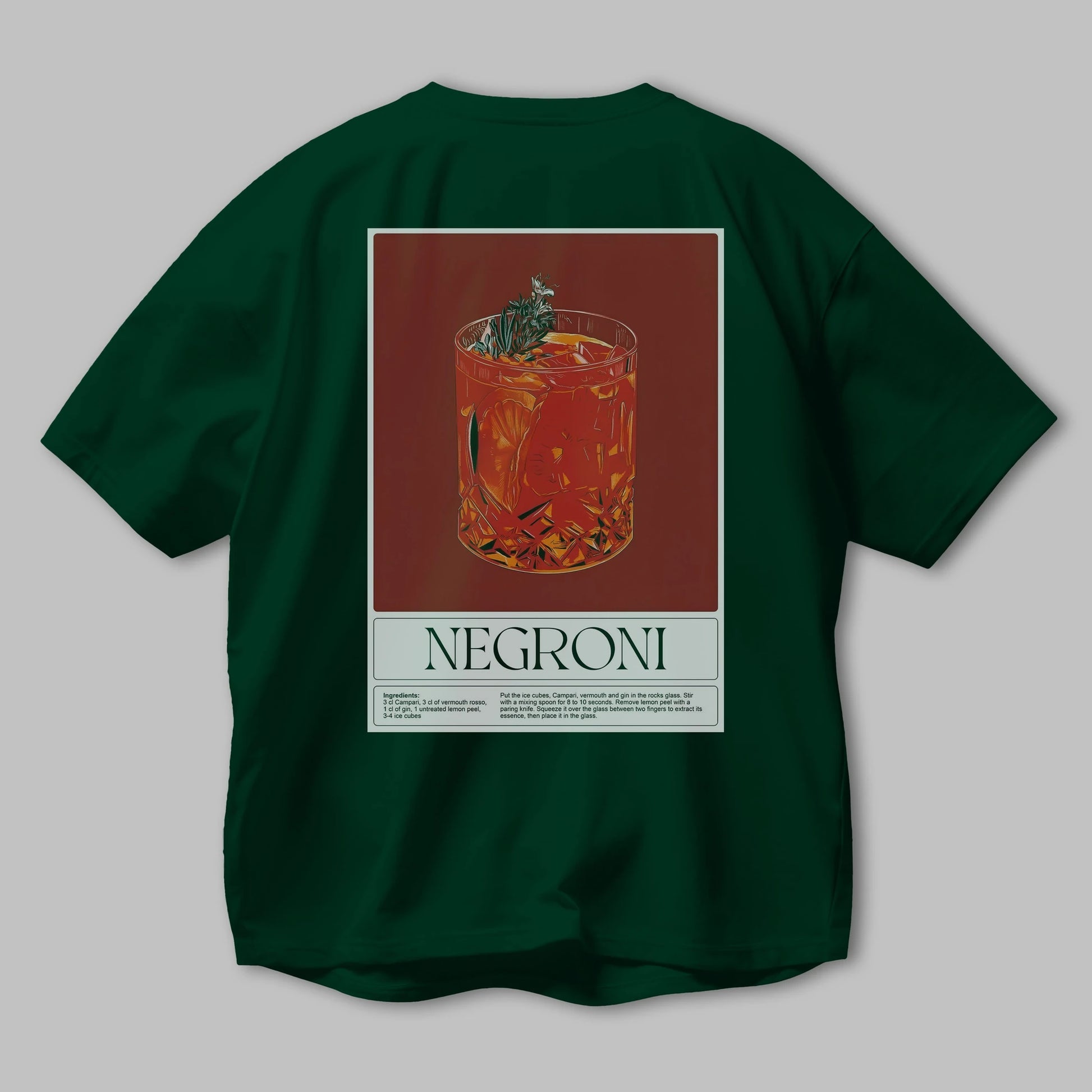 Negroni 2 Arka Baskılı Oversize t-shirt Erkek Kadın Unisex %100 Pamuk Bisiklet Yaka tişort