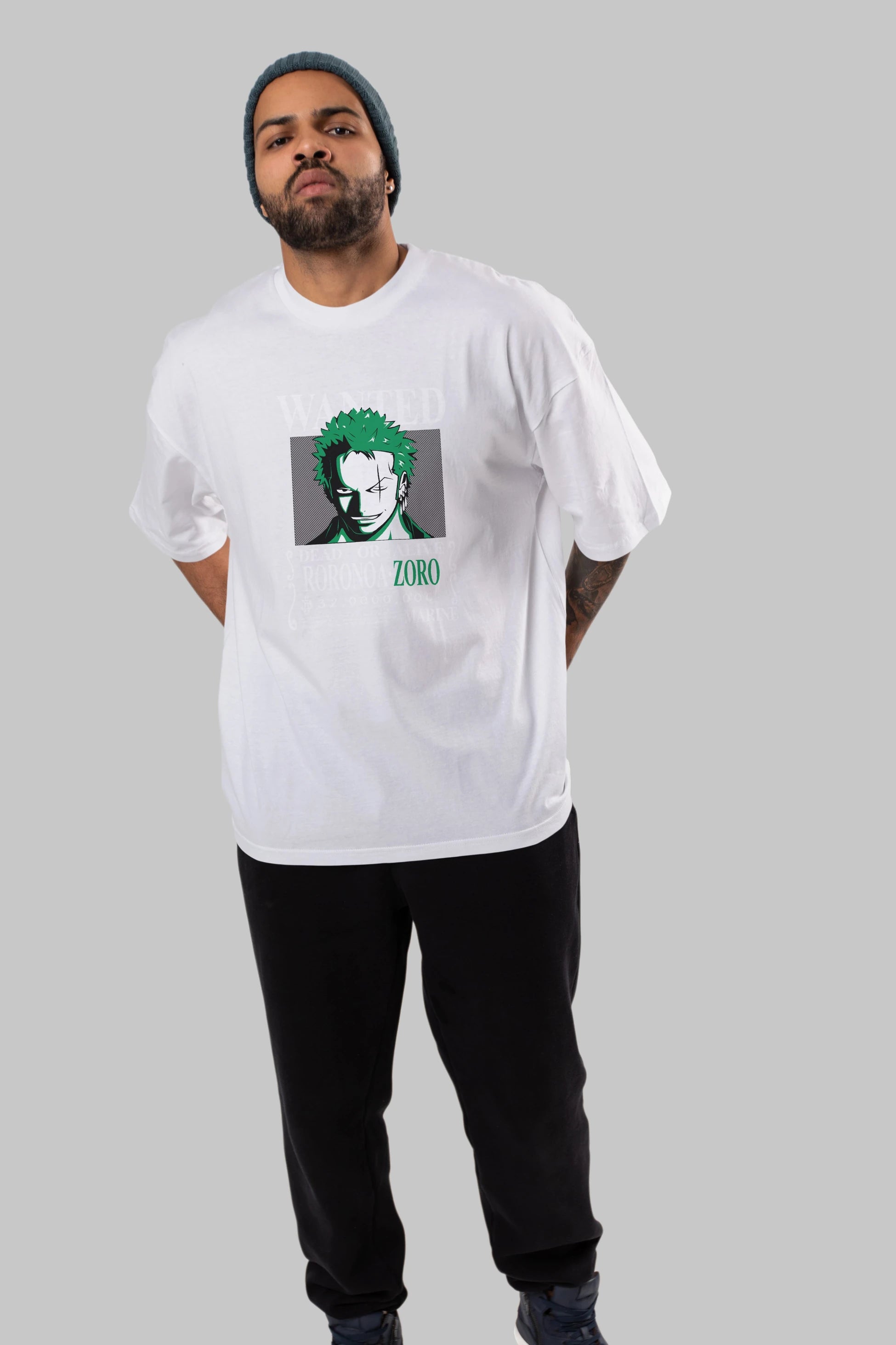 Roronoa Zoro Anime Ön Baskılı Oversize t-shirt Erkek Kadın Unisex