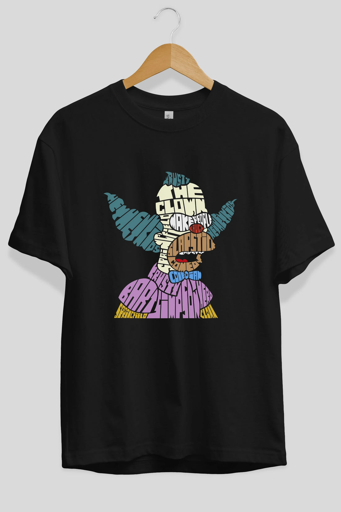 Krusty Clown Ön Baskılı Oversize t-shirt %100 pamuk Erkek Kadın Unisex