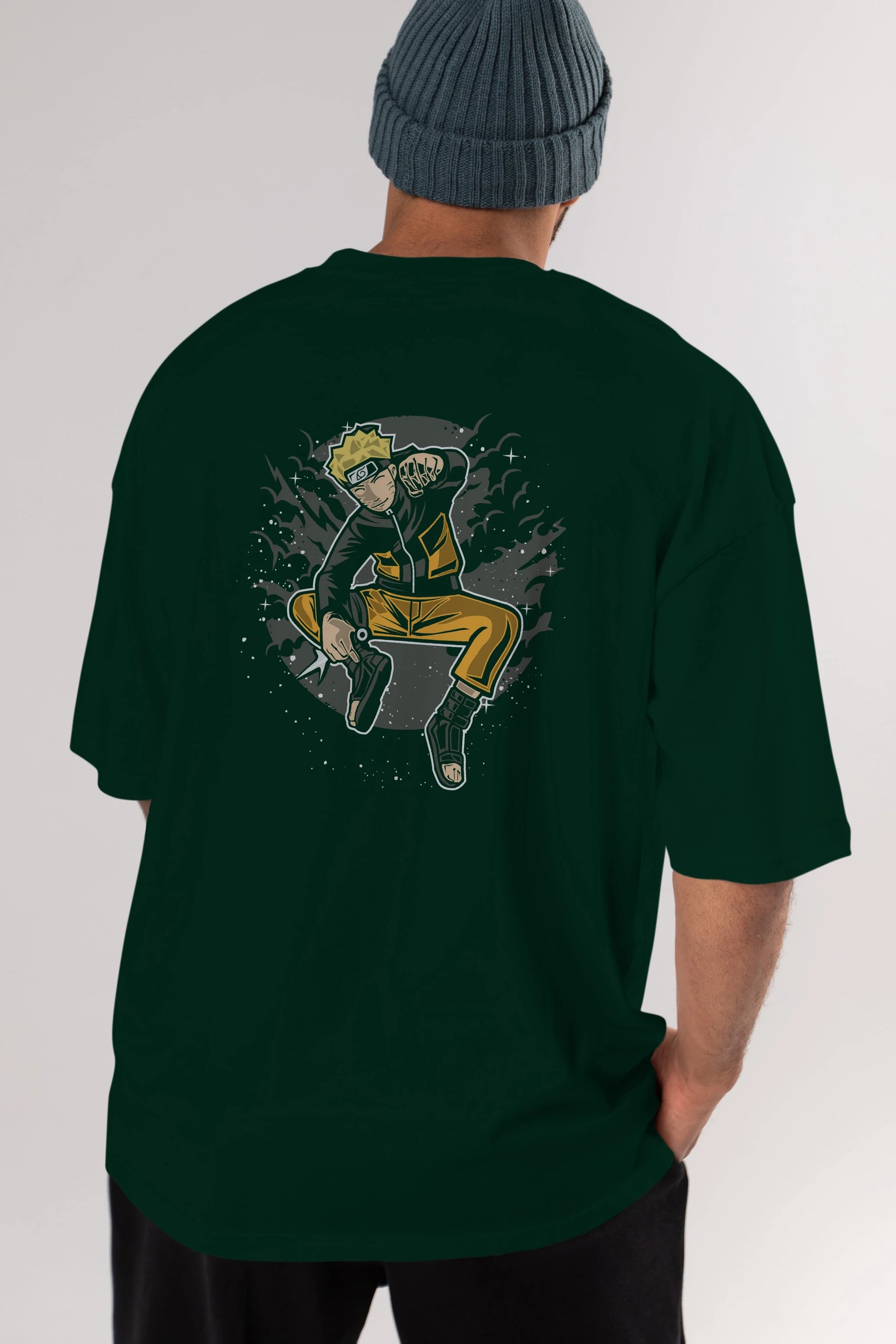 NARUTO Arka Baskılı Oversize t-shirt Erkek Kadın Unisex %100 Pamuk