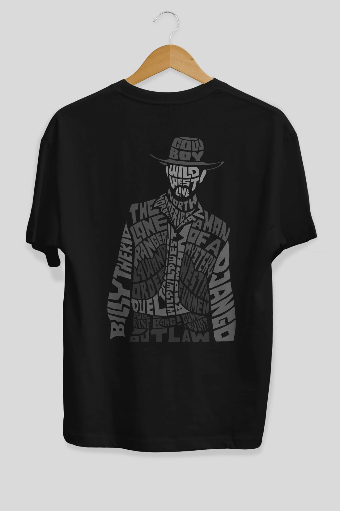 Cowboy Arka Baskılı Oversize t-shirt %100 pamuk Erkek Kadın Unisex