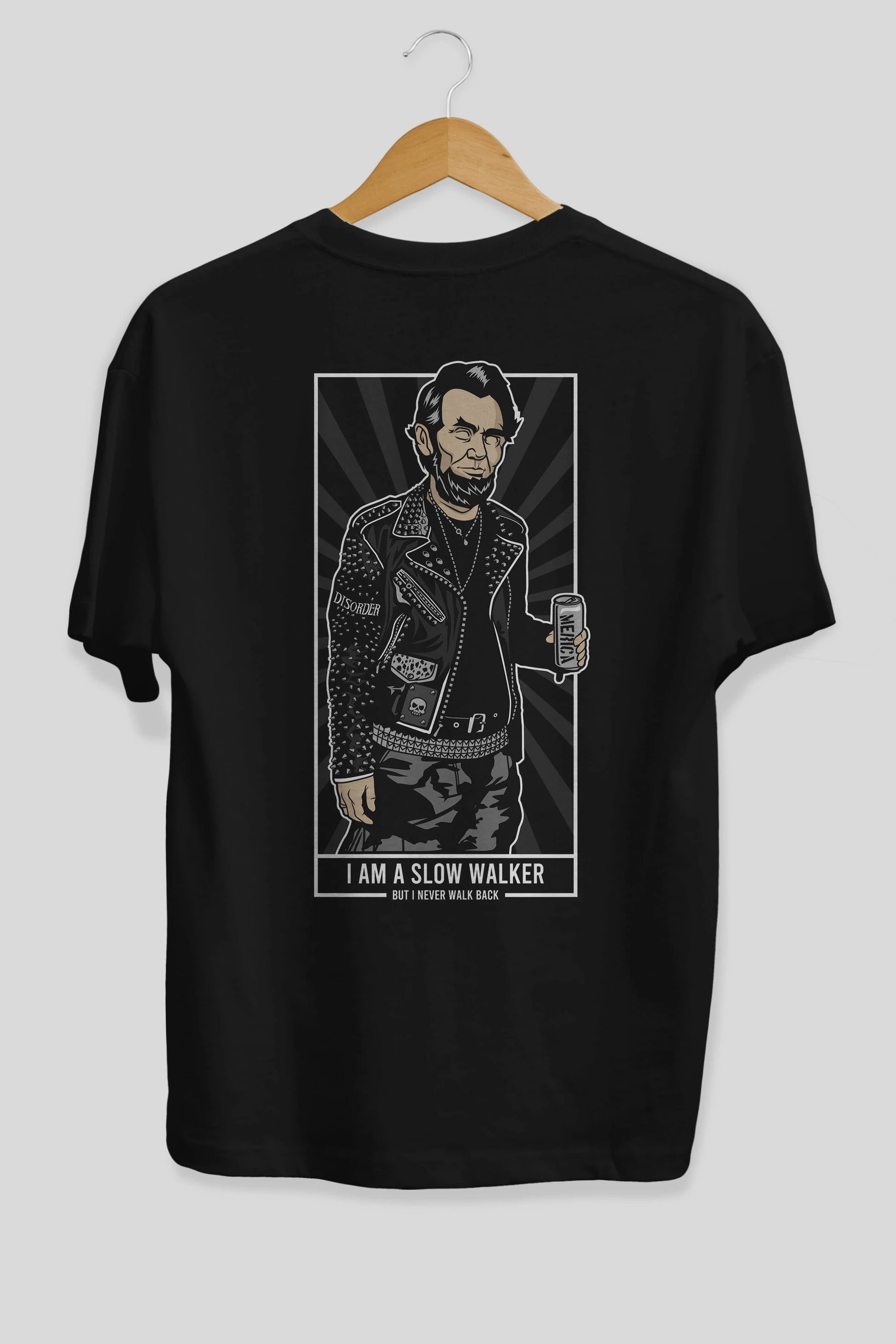 Lincoln Street Punk Arka Baskılı Oversize t-shirt Erkek Kadın Unisex %100 Pamuk tişort