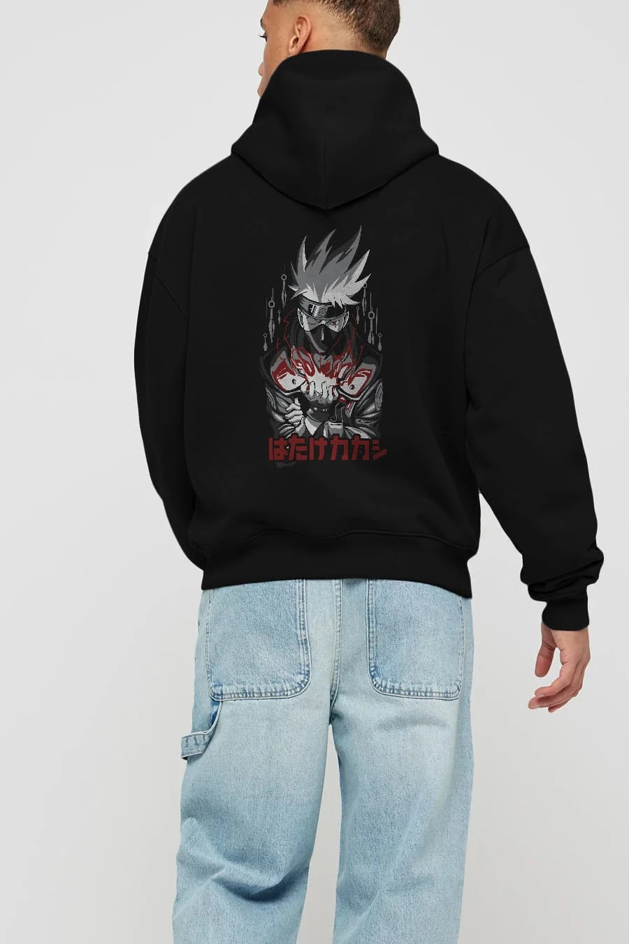 KAKASHI HATAKE NARUTO 1 Anime Arka Baskılı Hoodie Oversize Kapüşonlu Sweatshirt Erkek Kadın Unisex