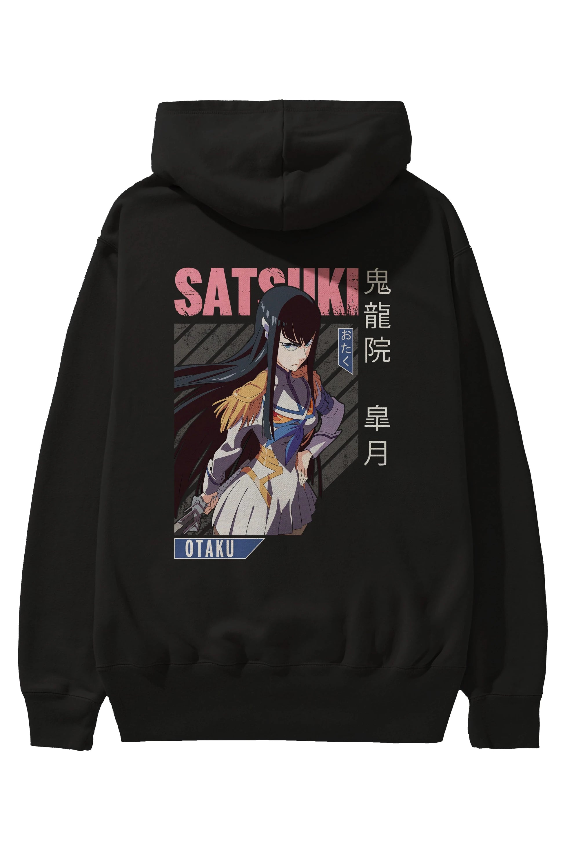 Satsuki Kiryuuin 8 Anime Arka Baskılı Hoodie Oversize Kapüşonlu Sweatshirt Erkek Kadın Unisex