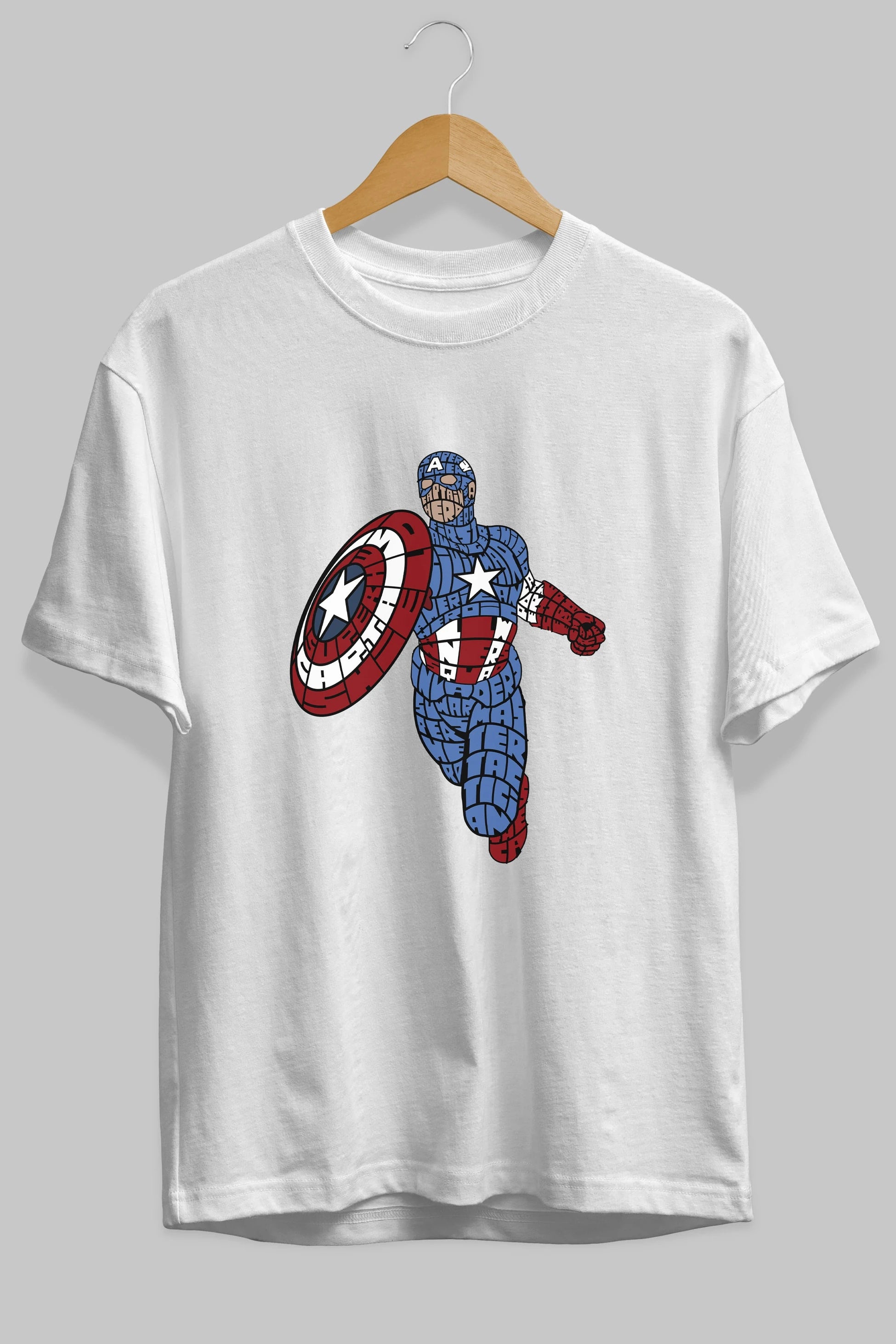 Star and Stripes Hero Ön Baskılı Oversize t-shirt %100 pamuk Erkek Kadın Unisex