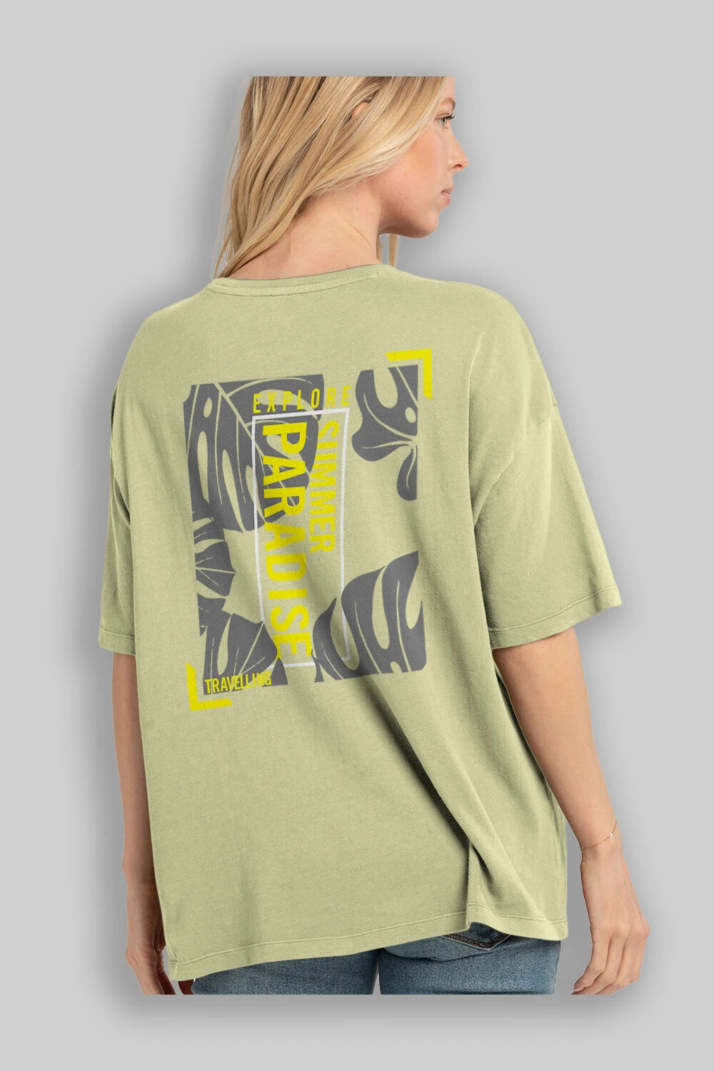 Explore Summer Arka Baskılı Oversize t-shirt Erkek Kadın Unisex