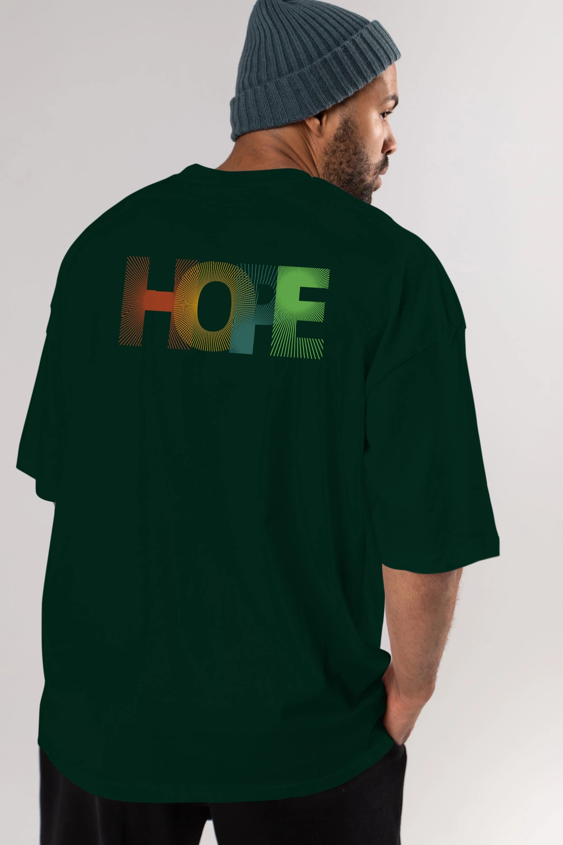Hope Arka Baskılı Oversize t-shirt Erkek Kadın Unisex
