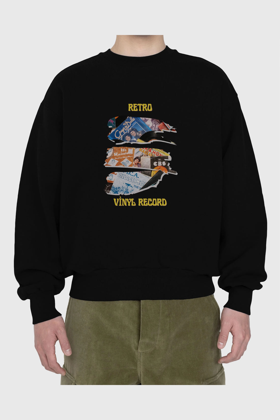 Retro Design Ön Baskılı Oversize Sweatshirt Erkek Kadın Unisex