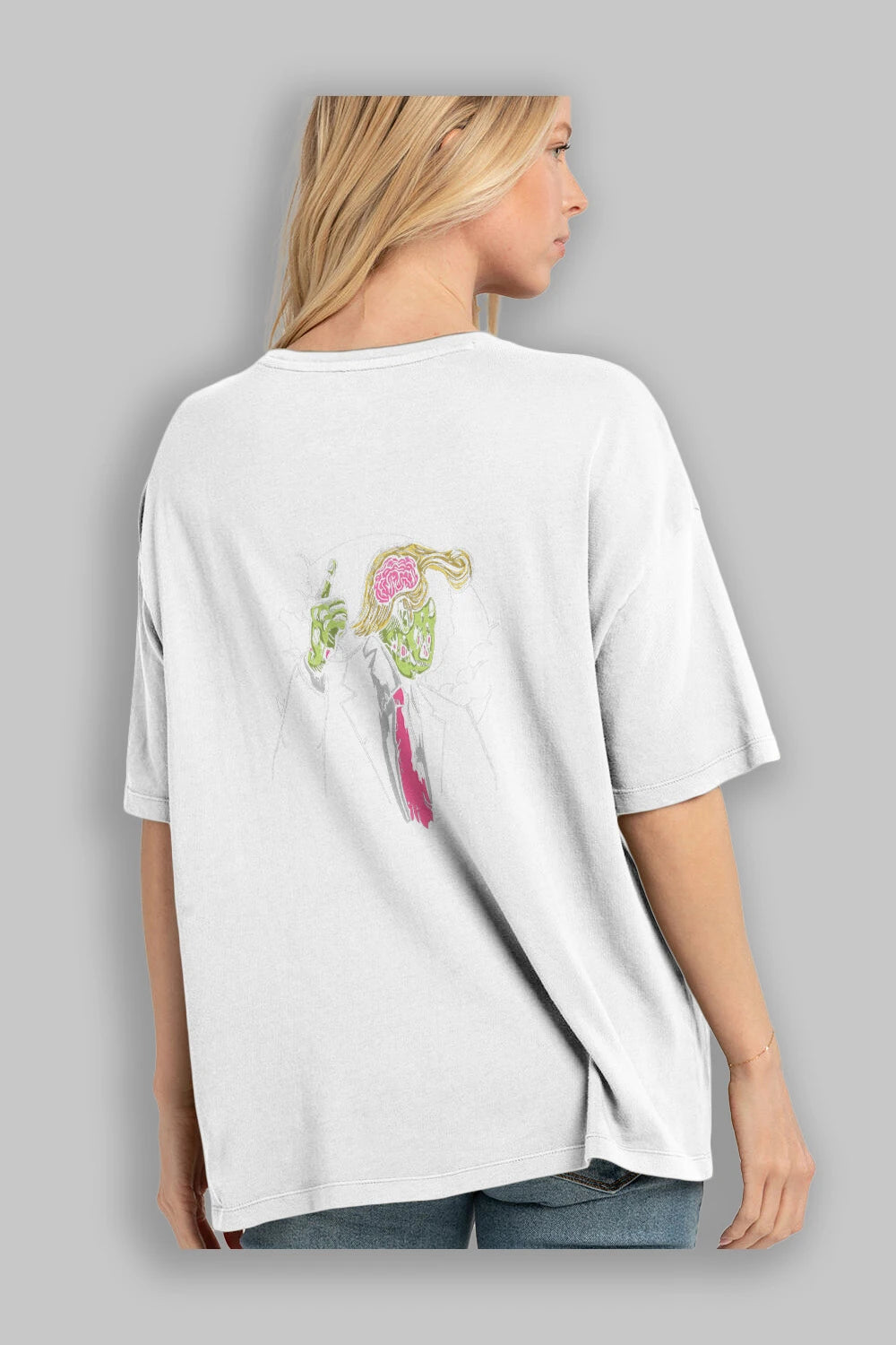 Make Zombie Great Again Arka Baskılı Oversize t-shirt Erkek Kadın Unisex %100 Pamuk
