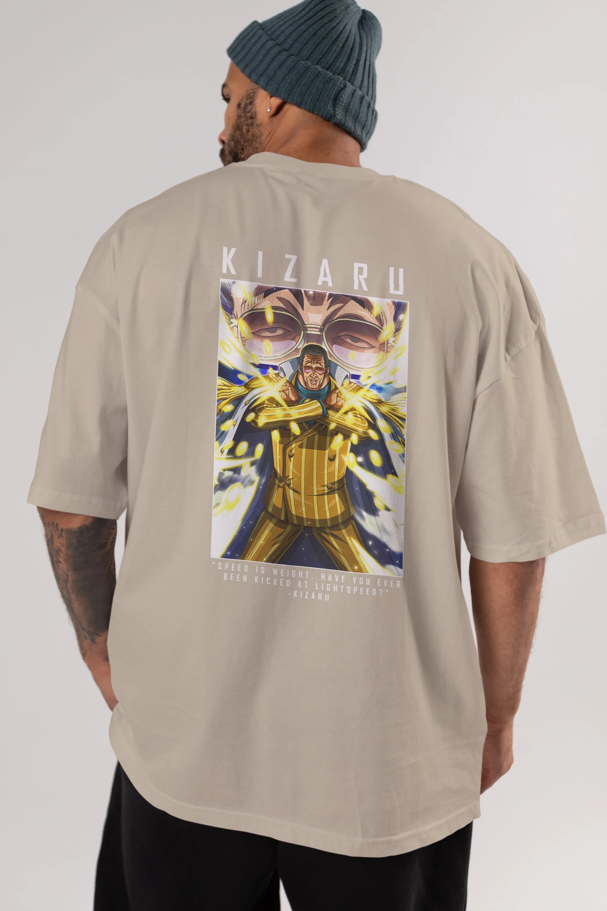 Kizaru Anime Arka Baskılı Oversize t-shirt Erkek Kadın Unisex %100 pamuk tişort
