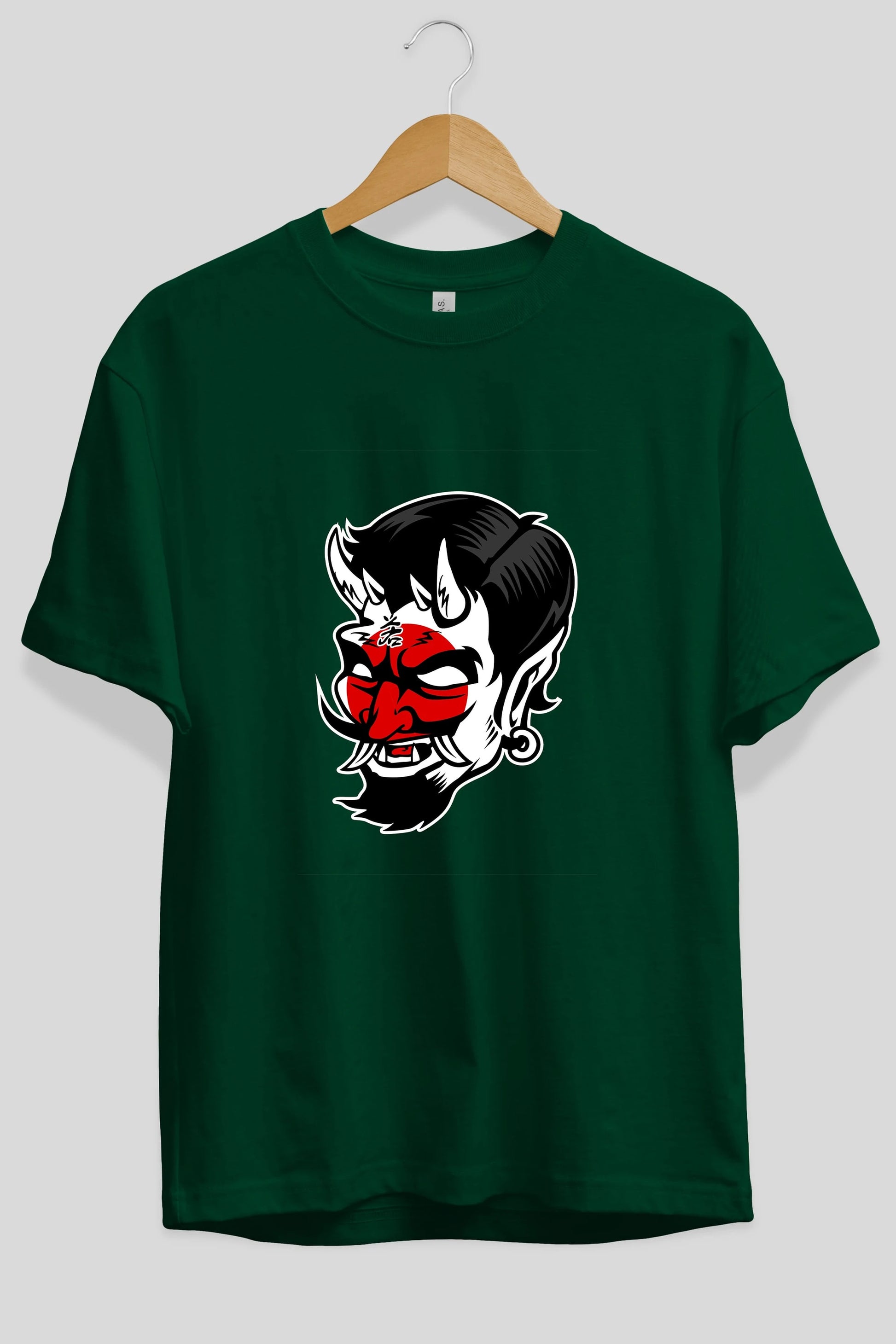 Japanese Devil Ön Baskılı Oversize t-shirt Erkek Kadın Unisex %100 Pamuk tişort