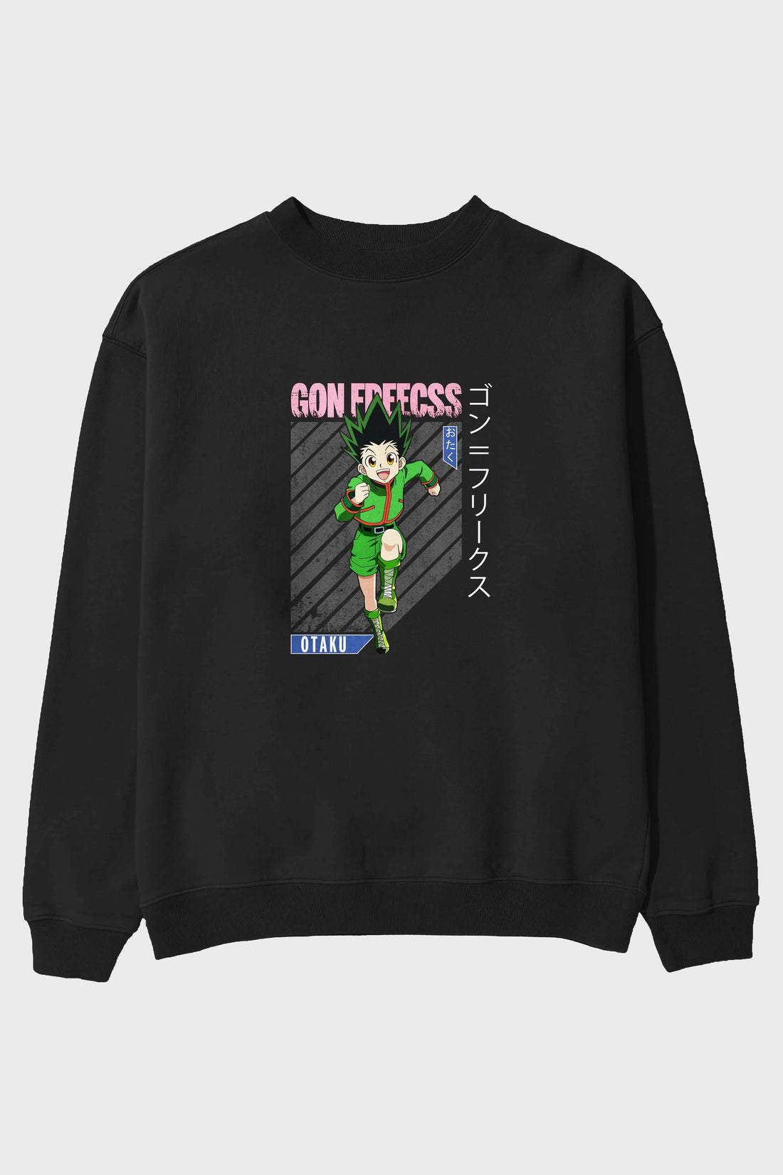 Gon Freecss HUNTER X HUNTER Anime Ön Baskılı Oversize Sweatshirt Erkek Kadın Unisex
