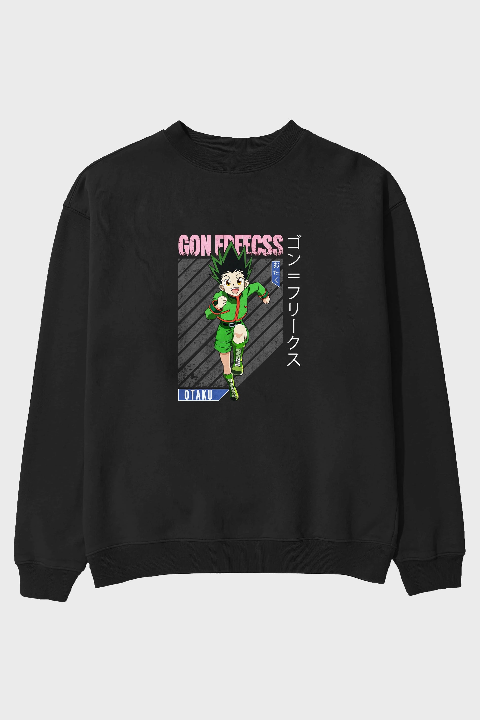 Gon Freecss HUNTER X HUNTER Anime Ön Baskılı Oversize Sweatshirt Erkek Kadın Unisex