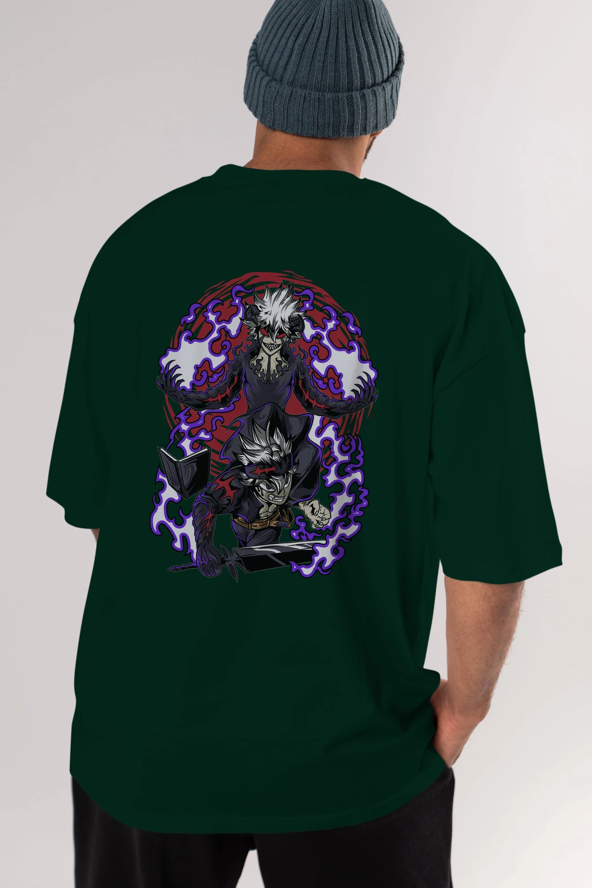 BLACK CLOVER DEVIL UNION Anime Arka Baskılı Oversize t-shirt Erkek Kadın Unisex