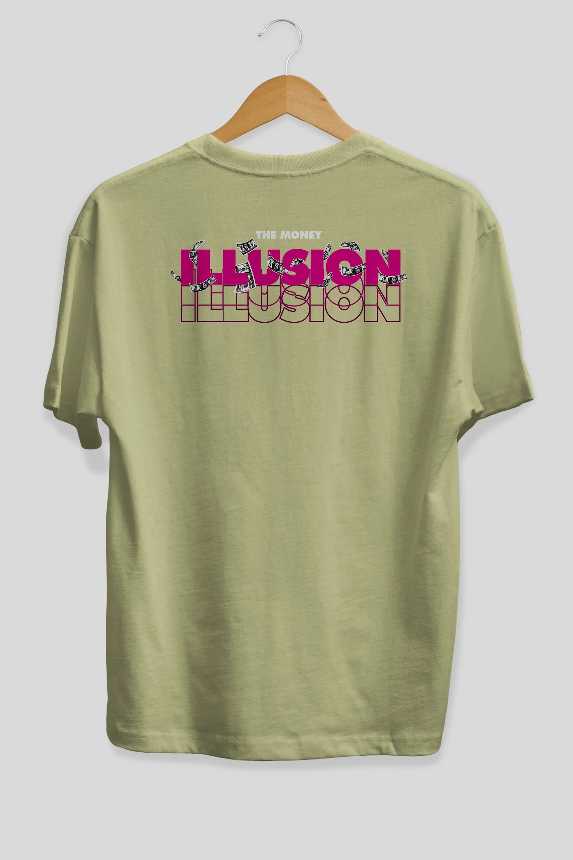 The Money Illusion Arka Baskılı Oversize t-shirt Erkek Kadın Unisex