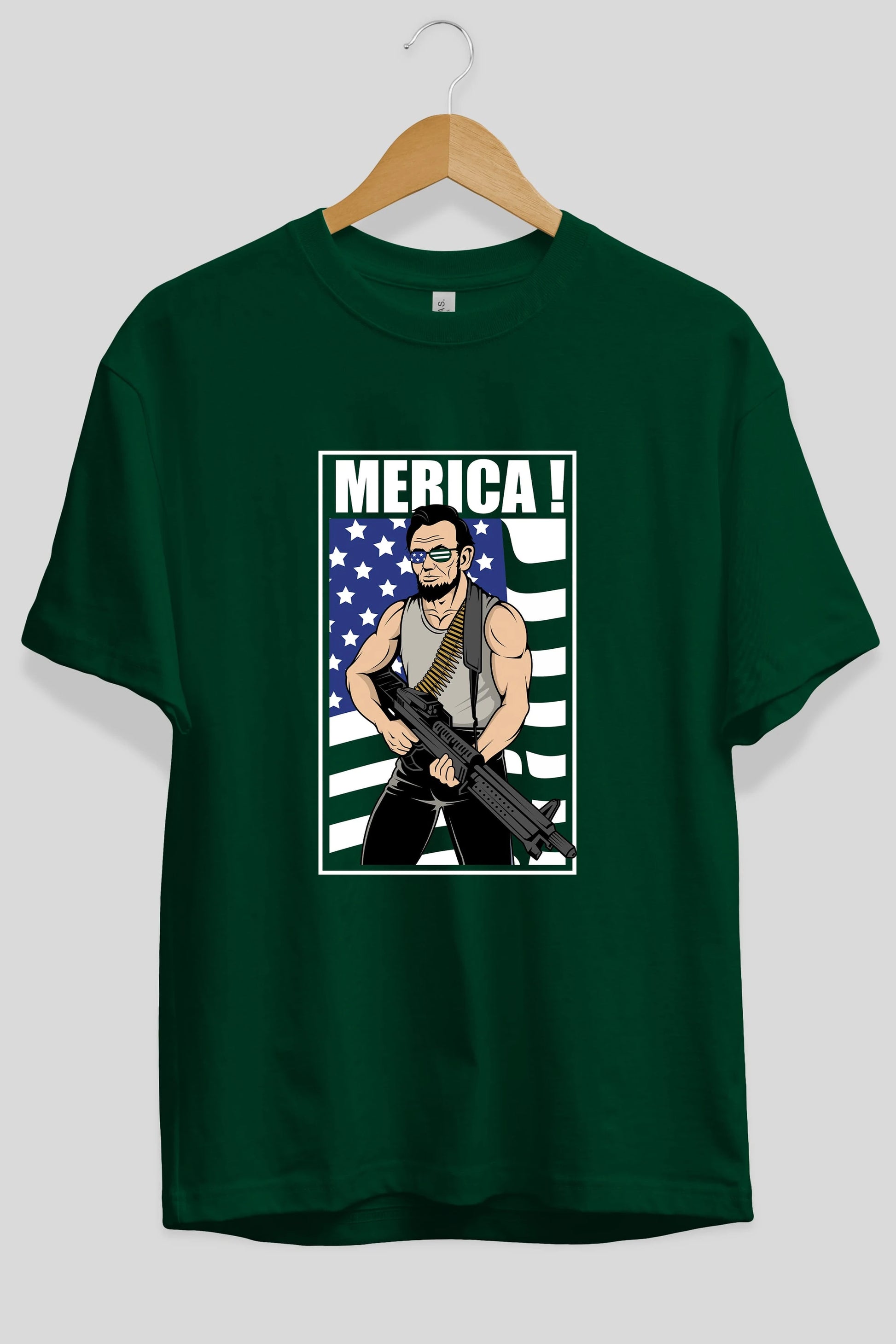 Lincoln Rambo Ön Baskılı Oversize t-shirt Erkek Kadın Unisex %100 Pamuk tişort