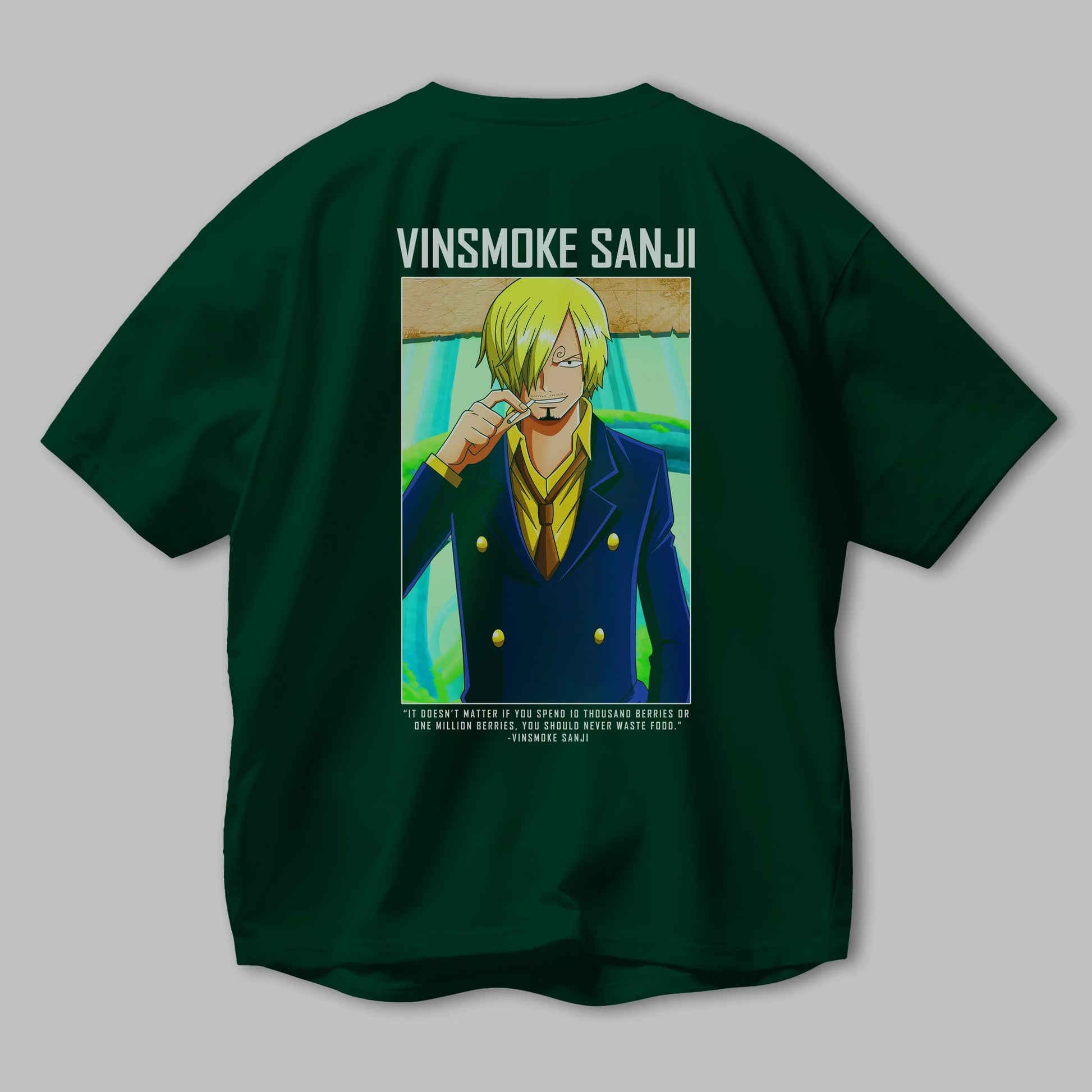 Sanji 2 Anime Arka Baskılı Oversize t-shirt Erkek Kadın Unisex %100 pamuk tişort
