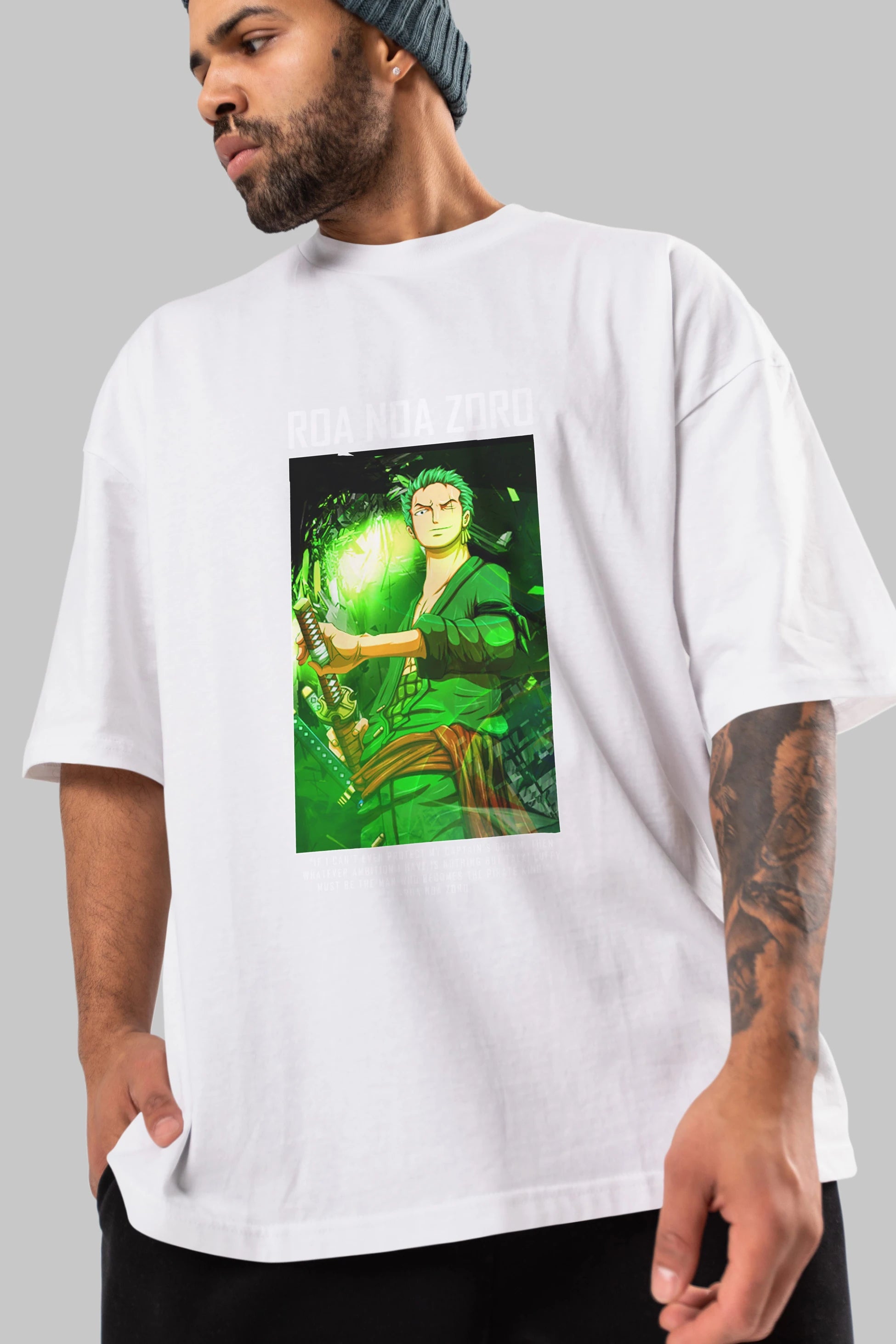 Roronoa Zoro 5 Anime Ön Baskılı Oversize t-shirt Erkek Kadın Unisex