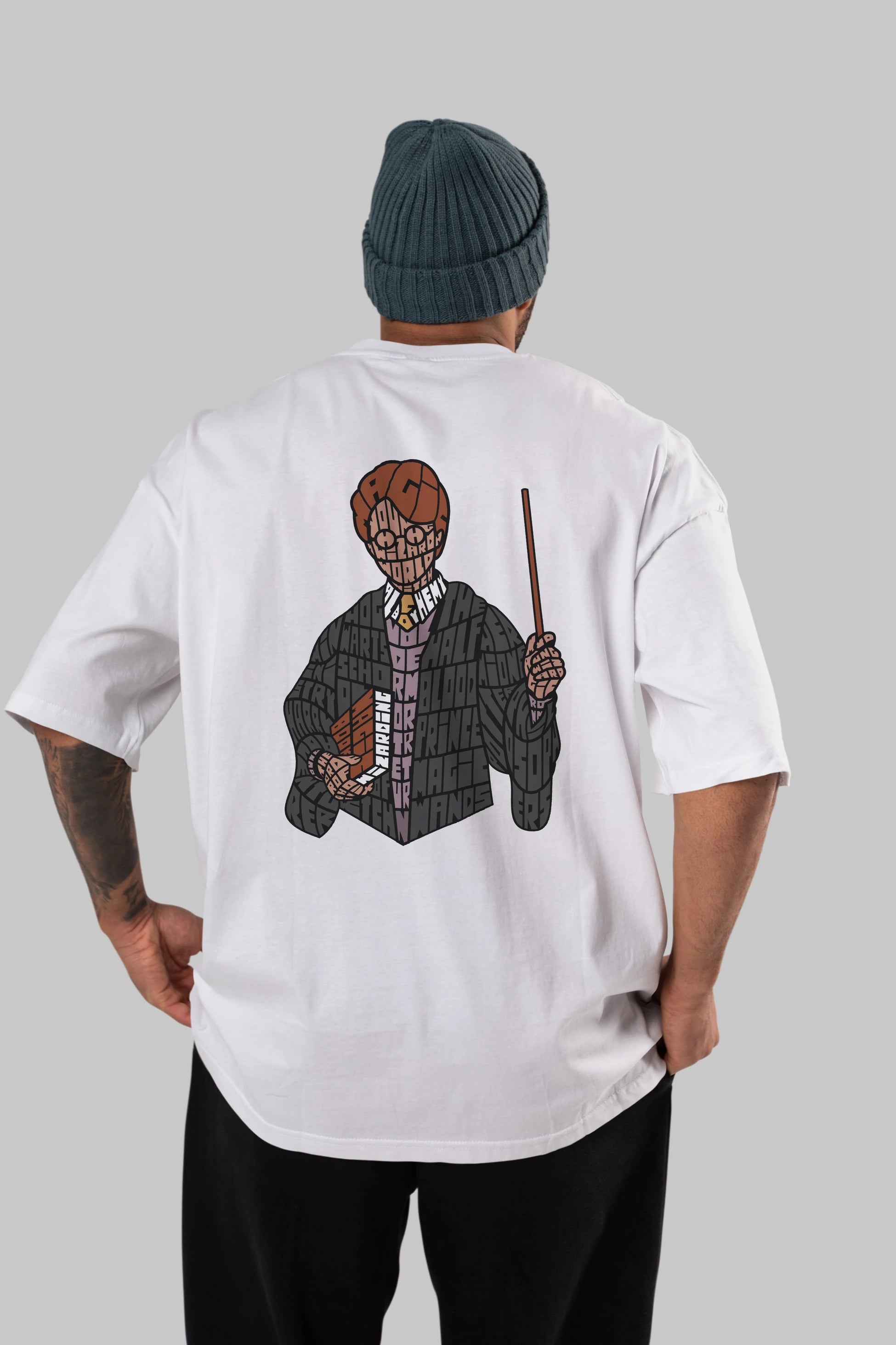 Harry Arka Baskılı Oversize t-shirt %100 pamuk Erkek Kadın Unisex