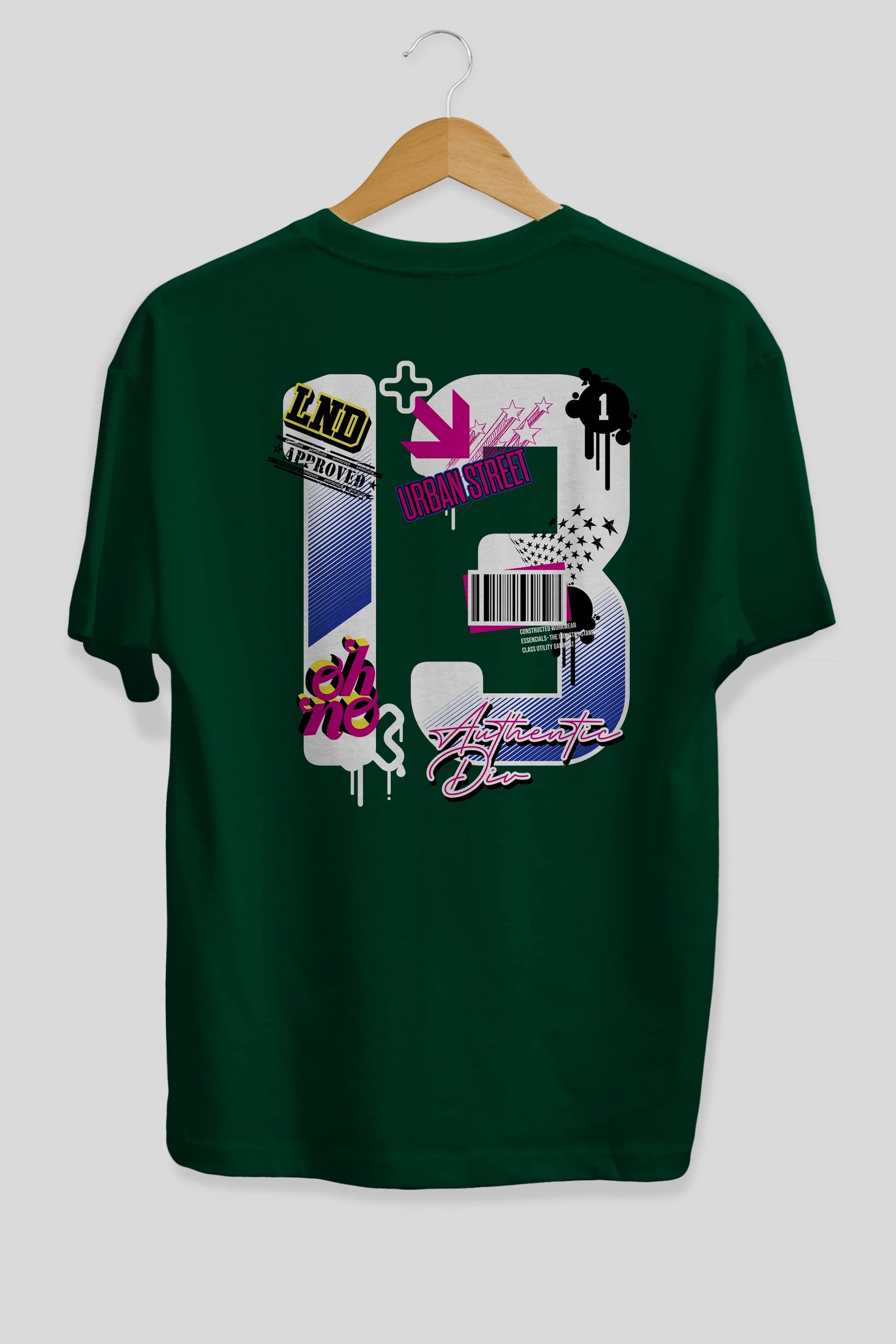 Urban Street 13 Arka Baskılı Oversize t-shirt Erkek Kadın Unisex