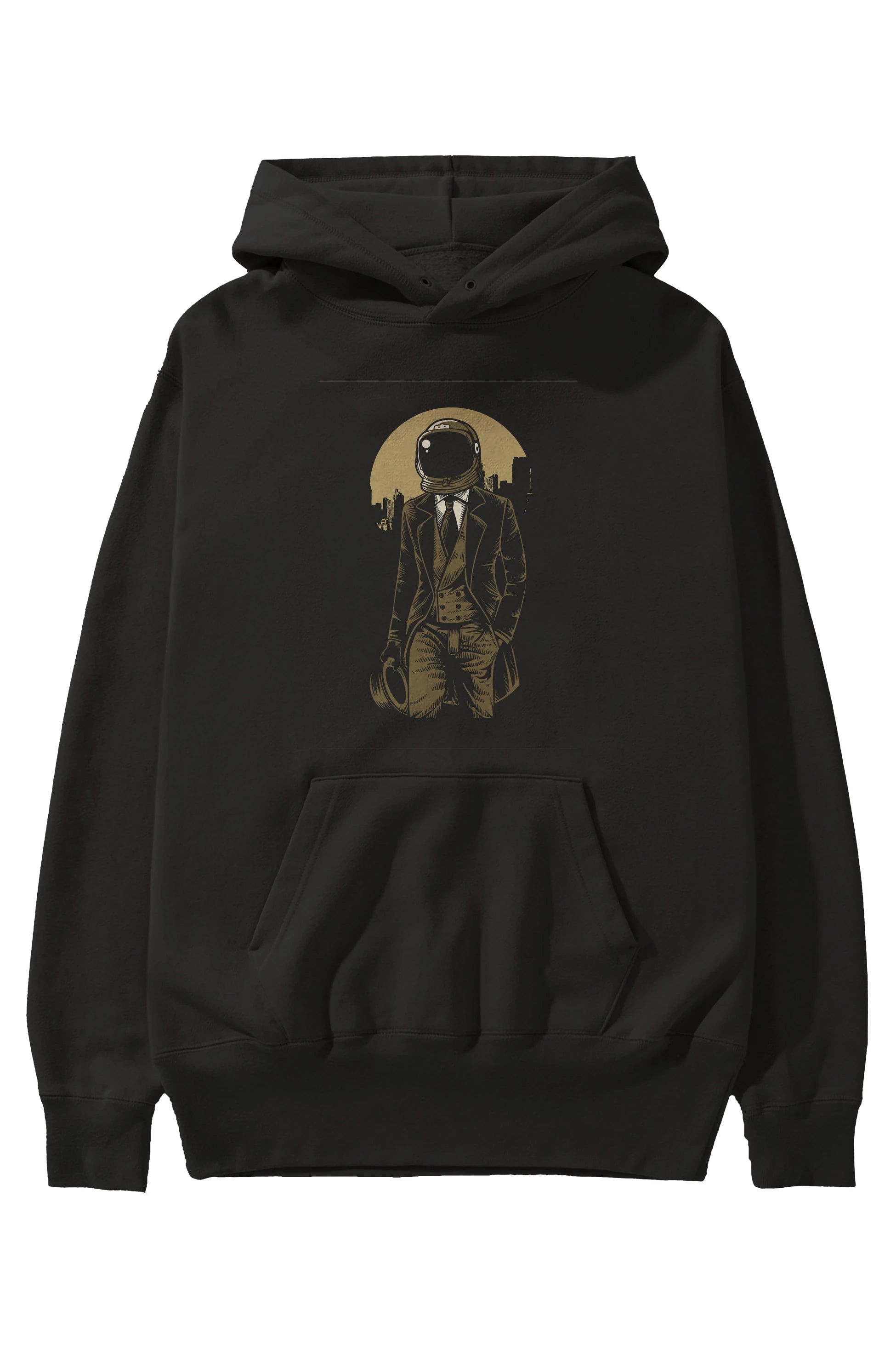 Classic Astronaut Ön Baskılı Hoodie Oversize Kapüşonlu Sweatshirt Erkek Kadın Unisex