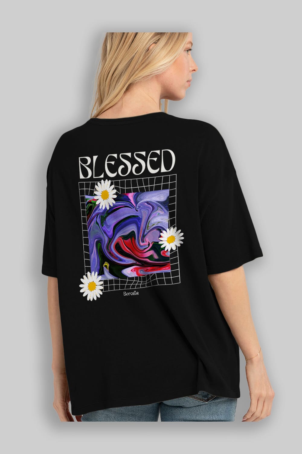 Blessed Arka Baskılı Oversize t-shirt Erkek Kadın Unisex
