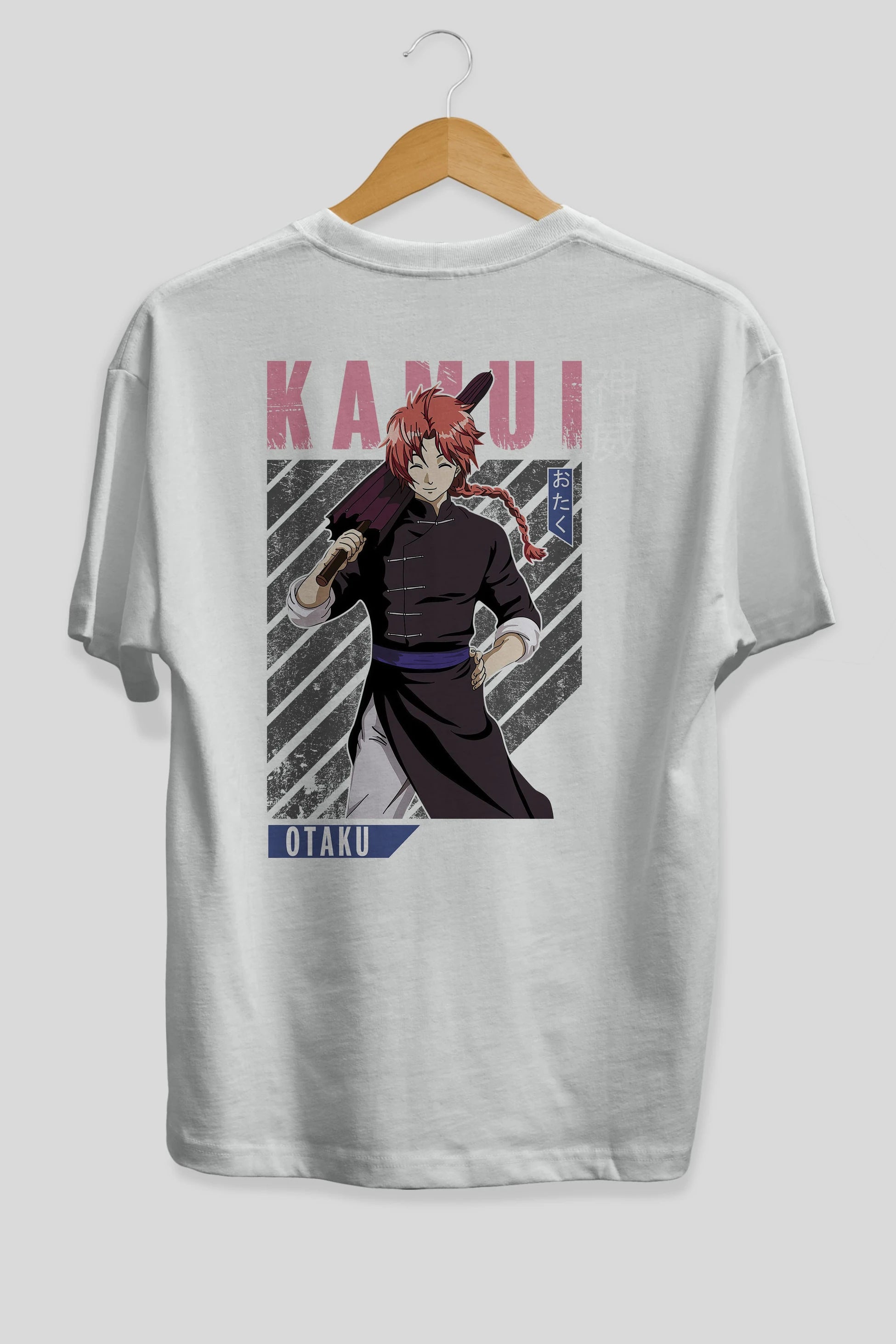 Kamui GINTAMA 1 Anime Arka Baskılı Oversize t-shirt Erkek Kadın Unisex