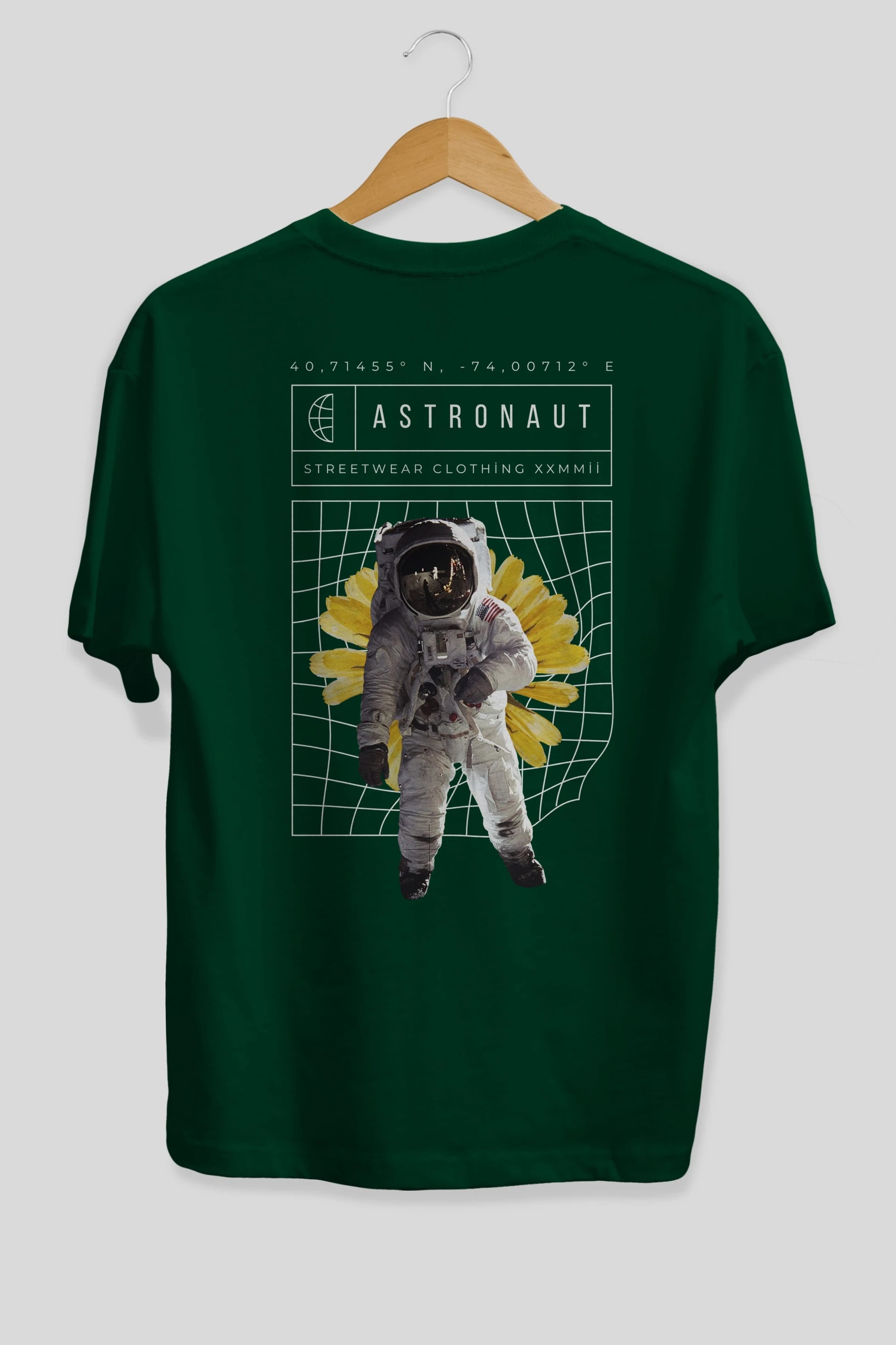 Astronaut Streetwear Arka Baskılı Oversize t-shirt Erkek Kadın Unisex