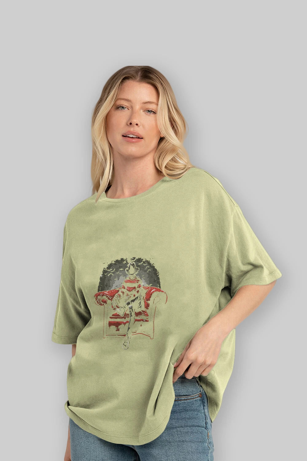 Nightmare Side Ön Baskılı Oversize t-shirt Erkek Kadın Unisex %100 Pamuk tişort