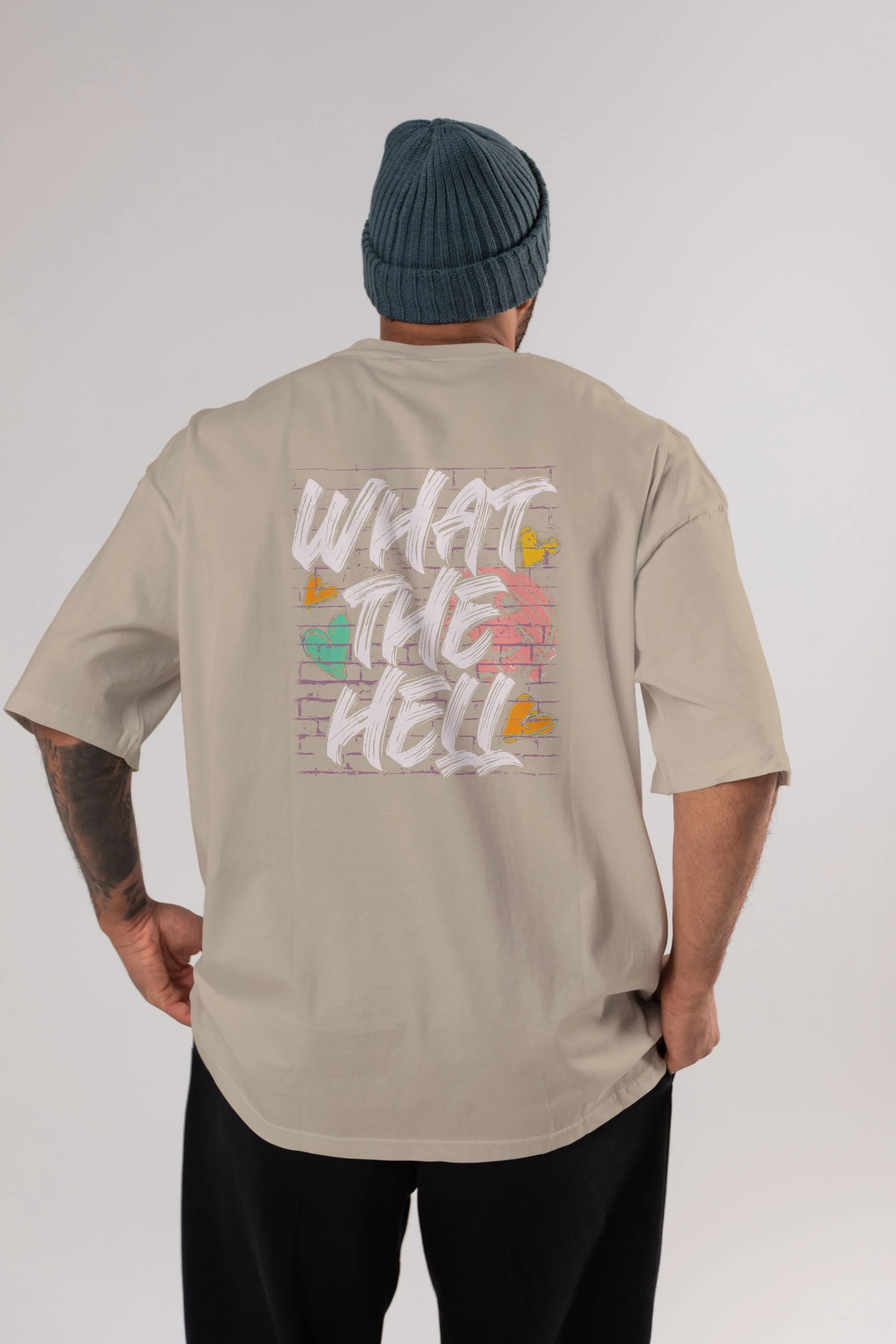 What The Hell Arka Baskılı Oversize t-shirt Erkek Kadın Unisex