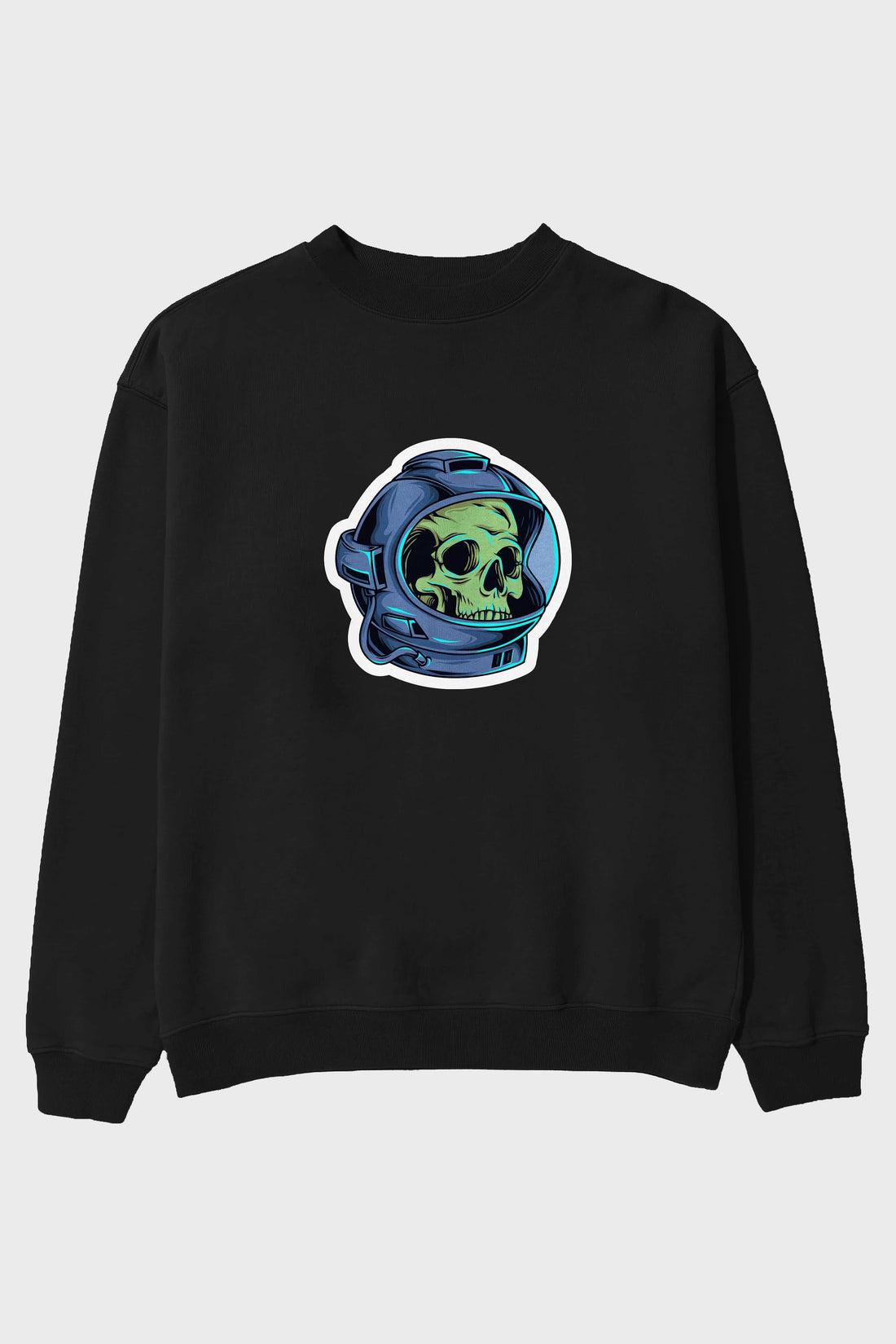 Astroskull Sticker Ön Baskılı Oversize Sweatshirt Erkek Kadın Unisex