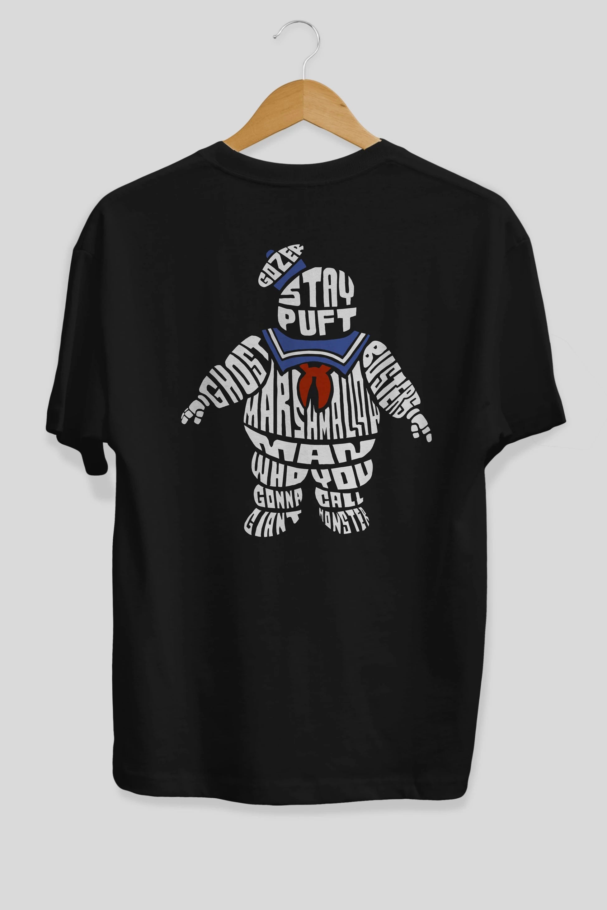 Stay Puft Arka Baskılı Oversize t-shirt %100 pamuk Erkek Kadın Unisex