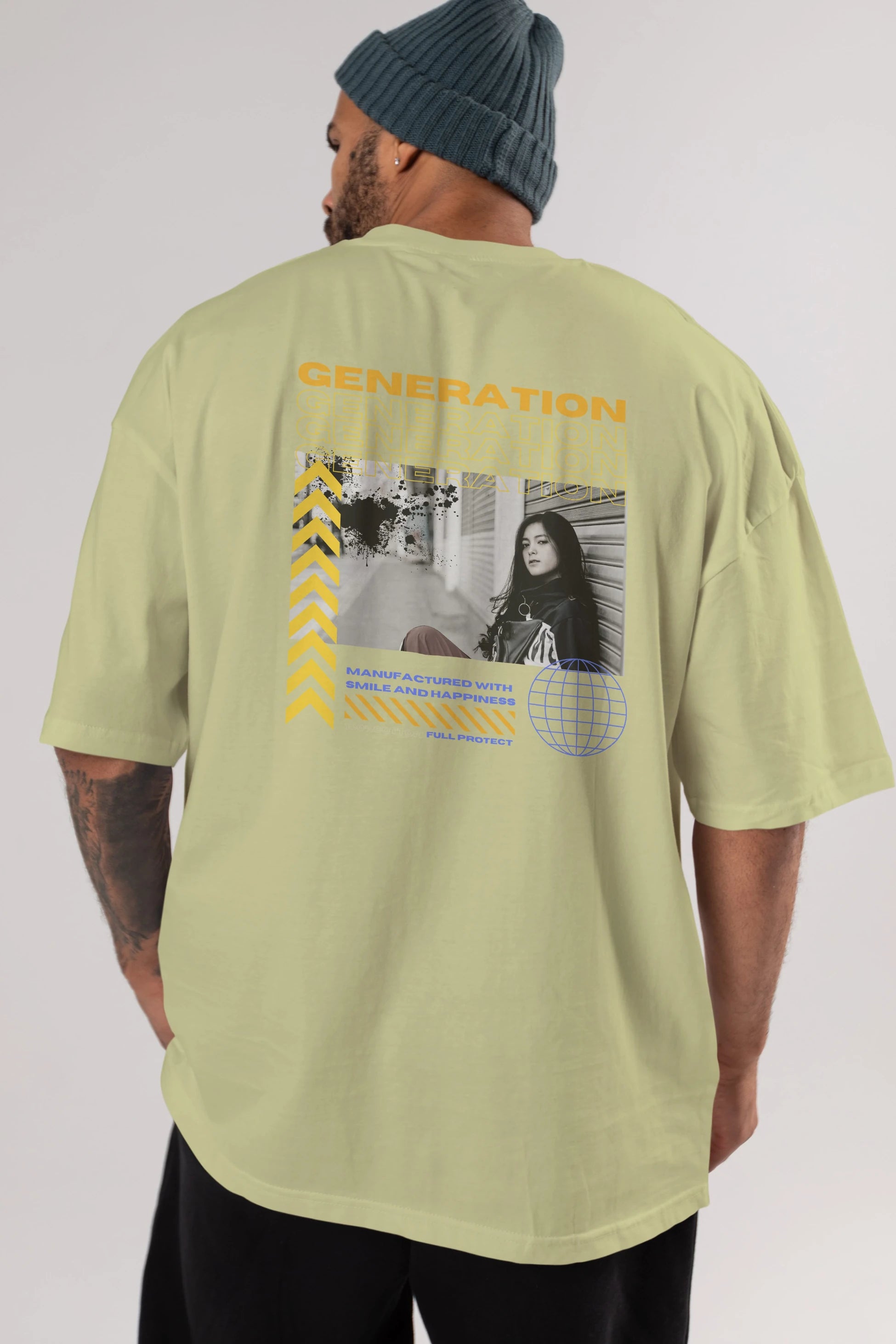 Generation Yazılı Arka Baskılı Oversize t-shirt Erkek Kadın Unisex